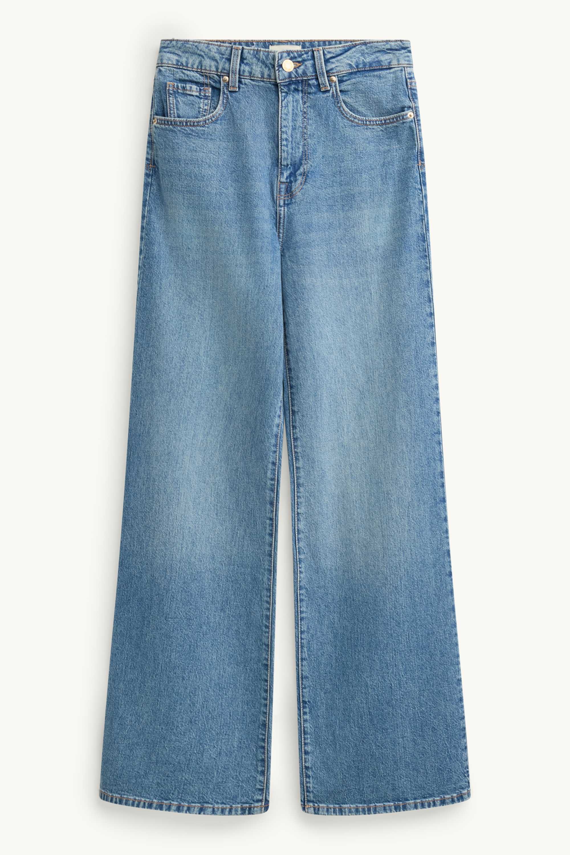 Wide leg jeans - high waist blue denim