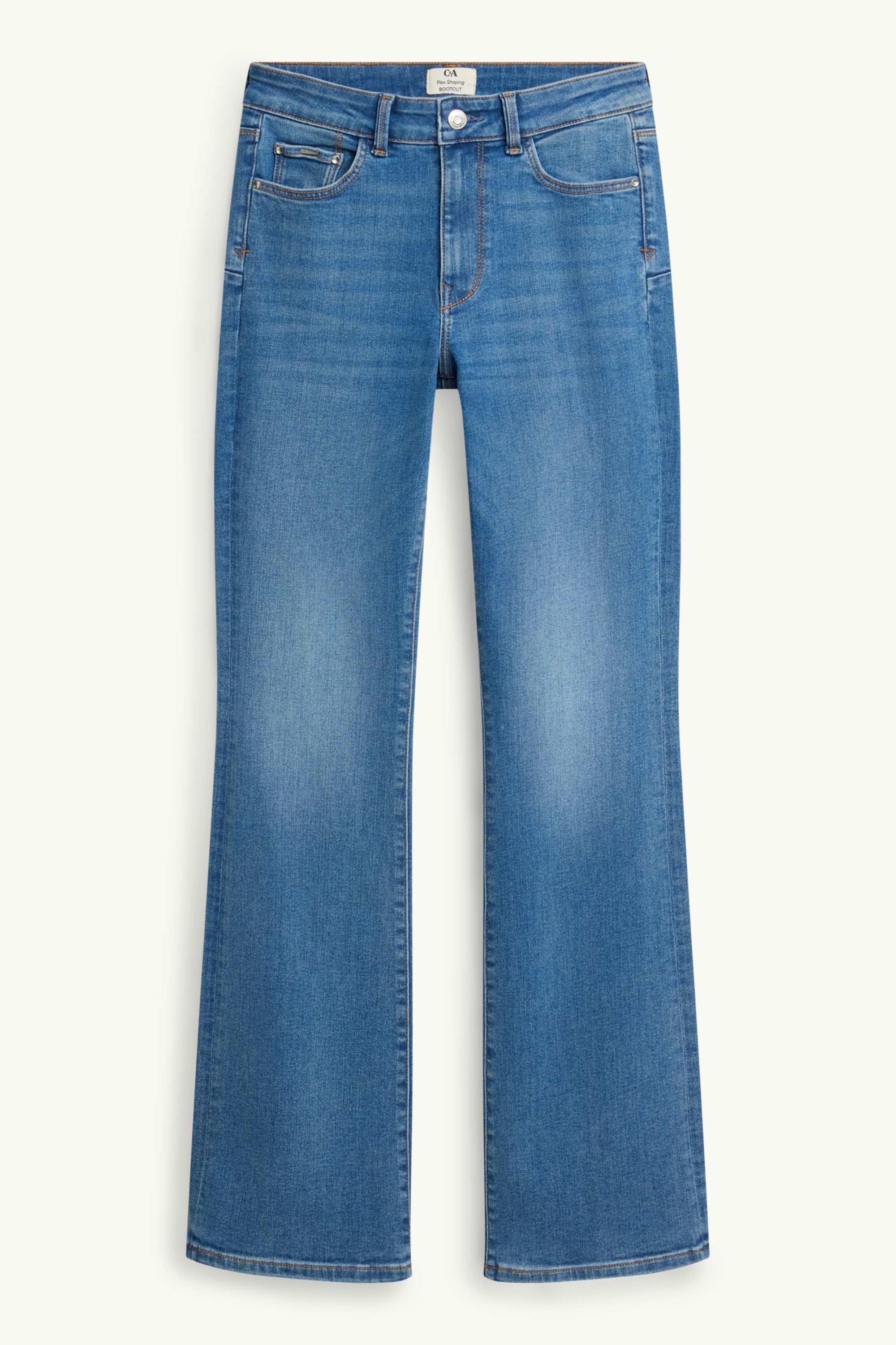 Bootcut jeans - mid-rise waist - shaping jeans - LYCRA® blue denim