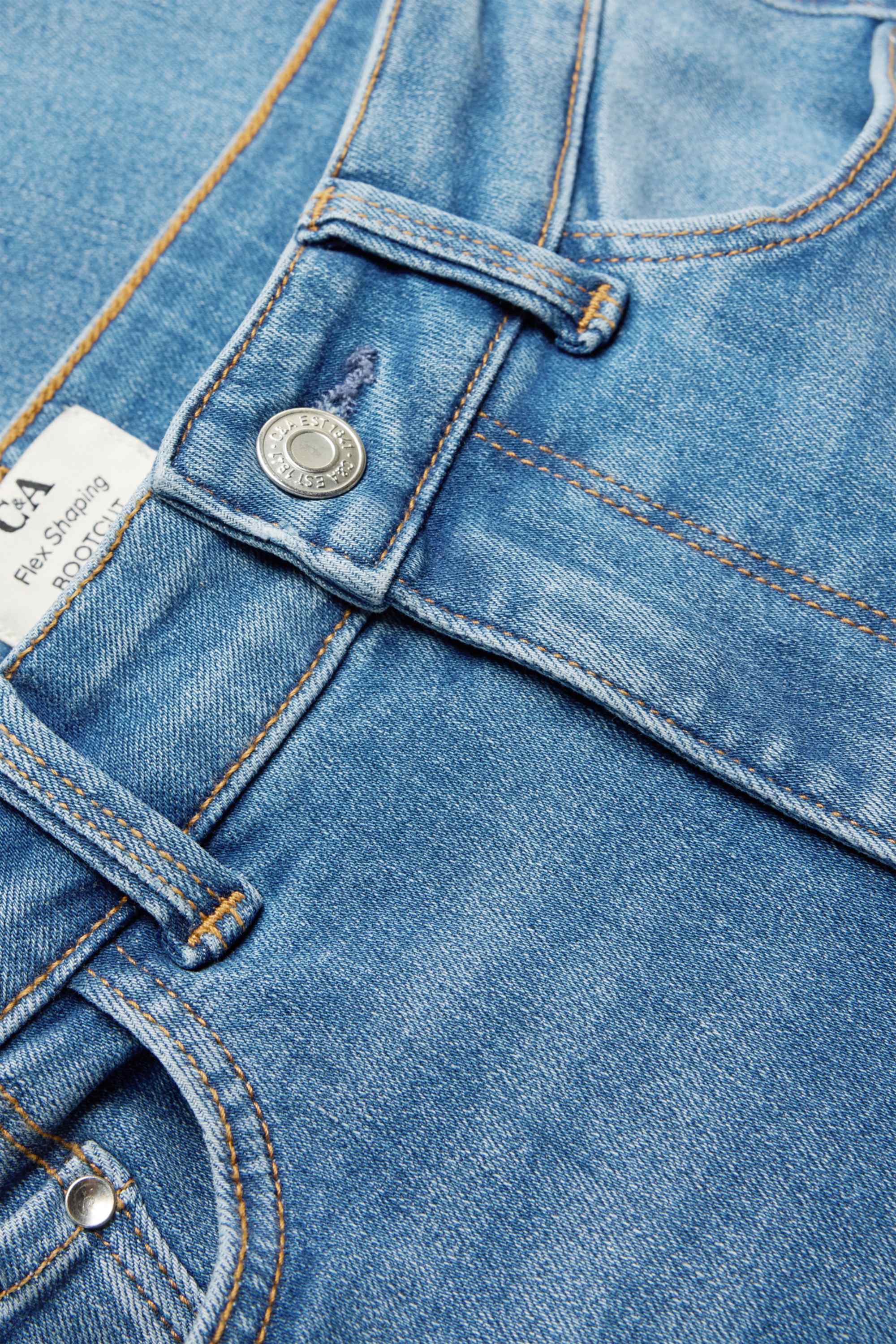 Bootcut jeans - mid-rise waist - shaping jeans - LYCRA® blue denim