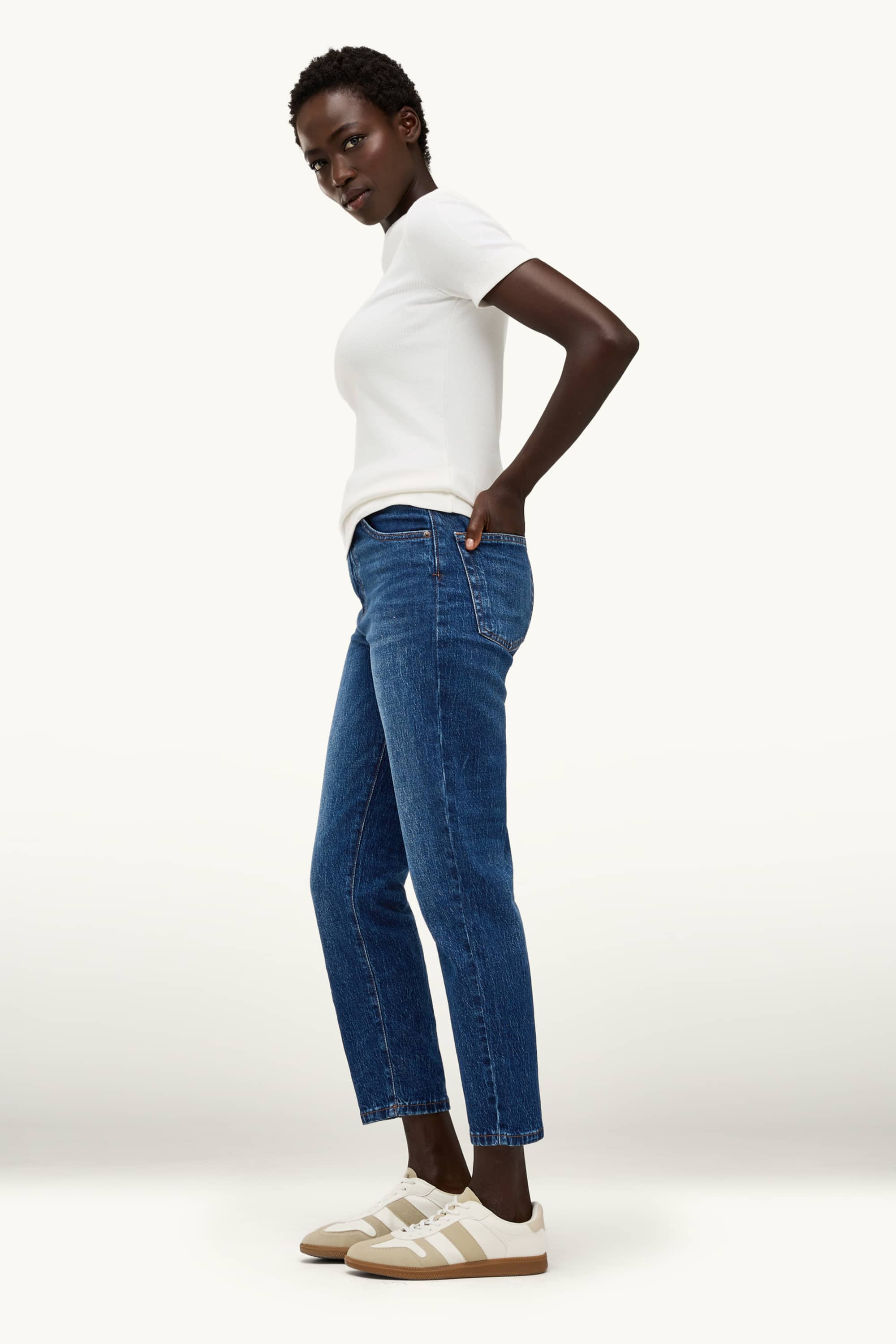 Mom jeans - high waist - LYCRA® blue denim