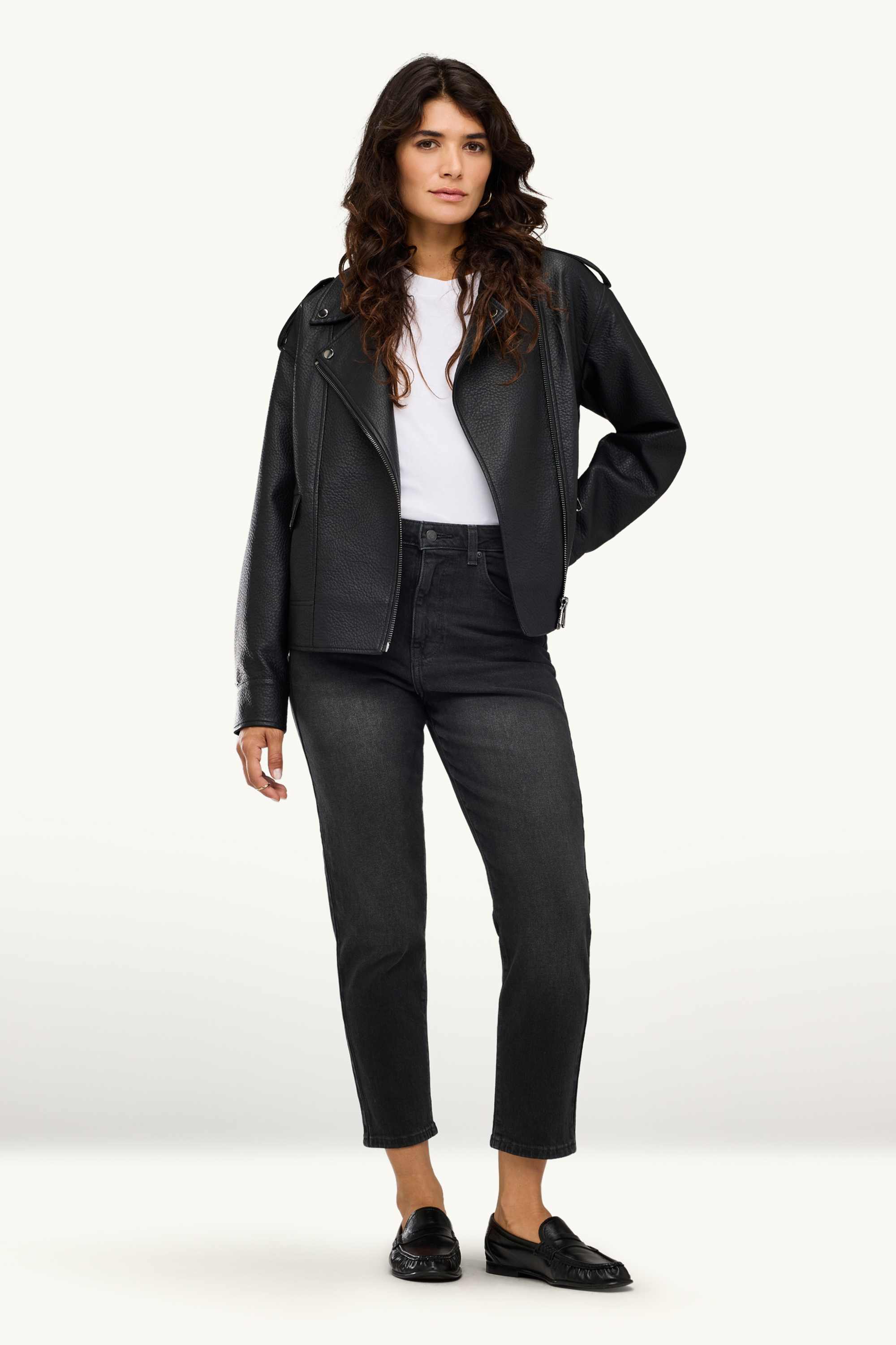 Mom jeans - high waist - LYCRA® denim-dark gray