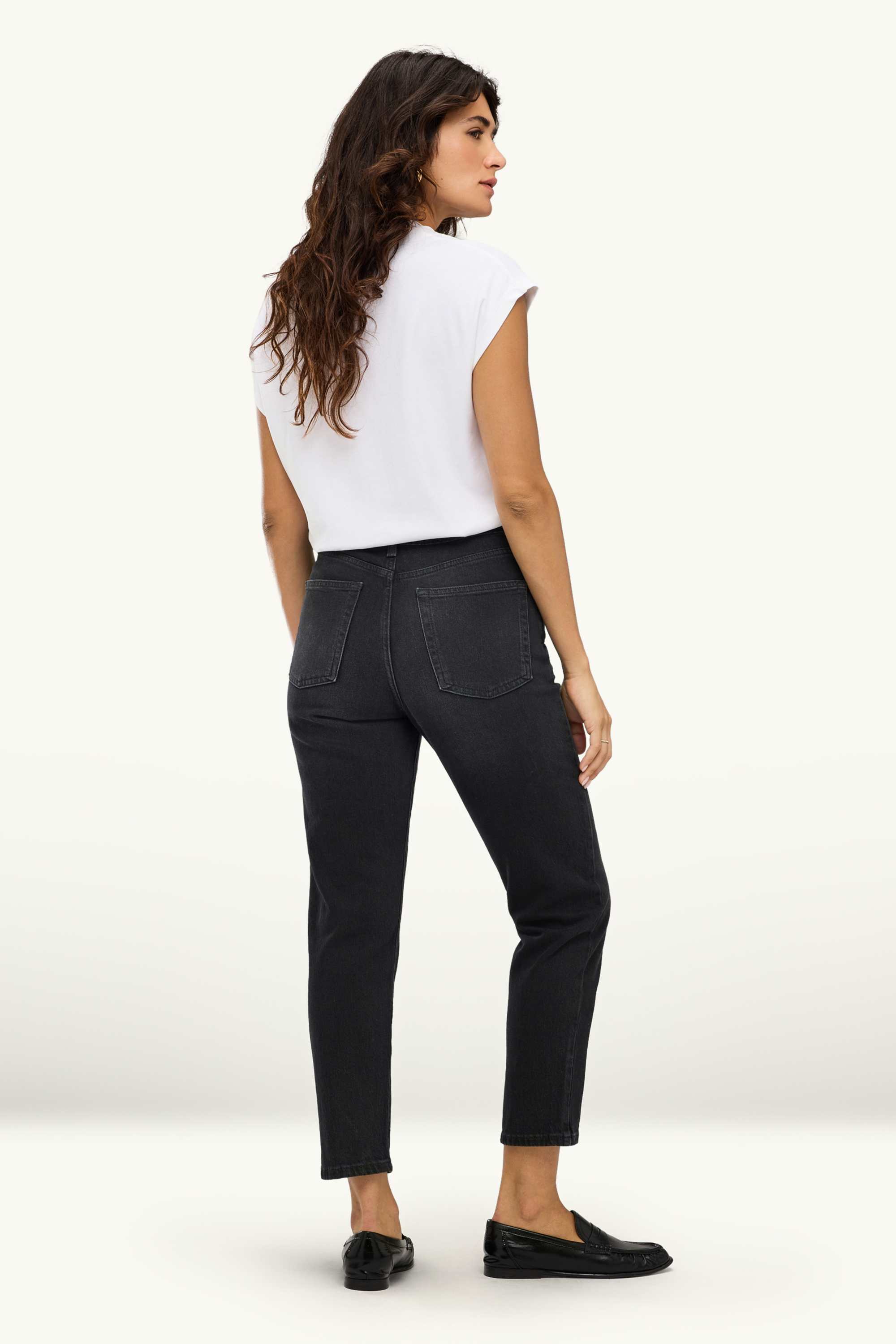 Mom jeans - high waist - LYCRA® denim-dark gray