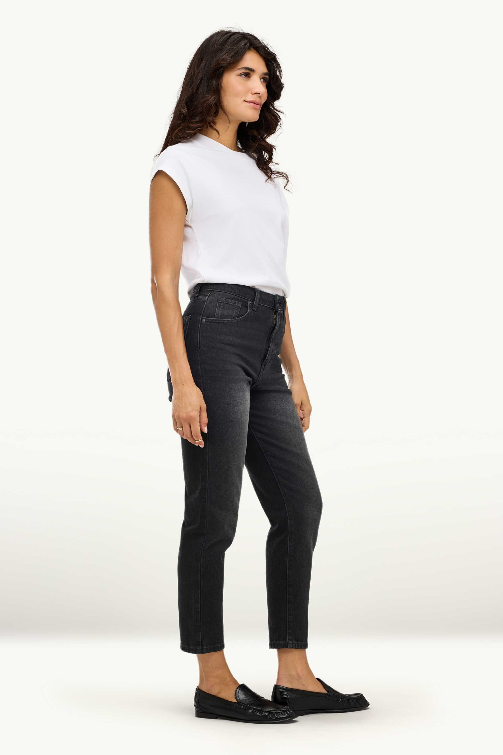Mom jeans - high waist - LYCRA® denim-dark gray