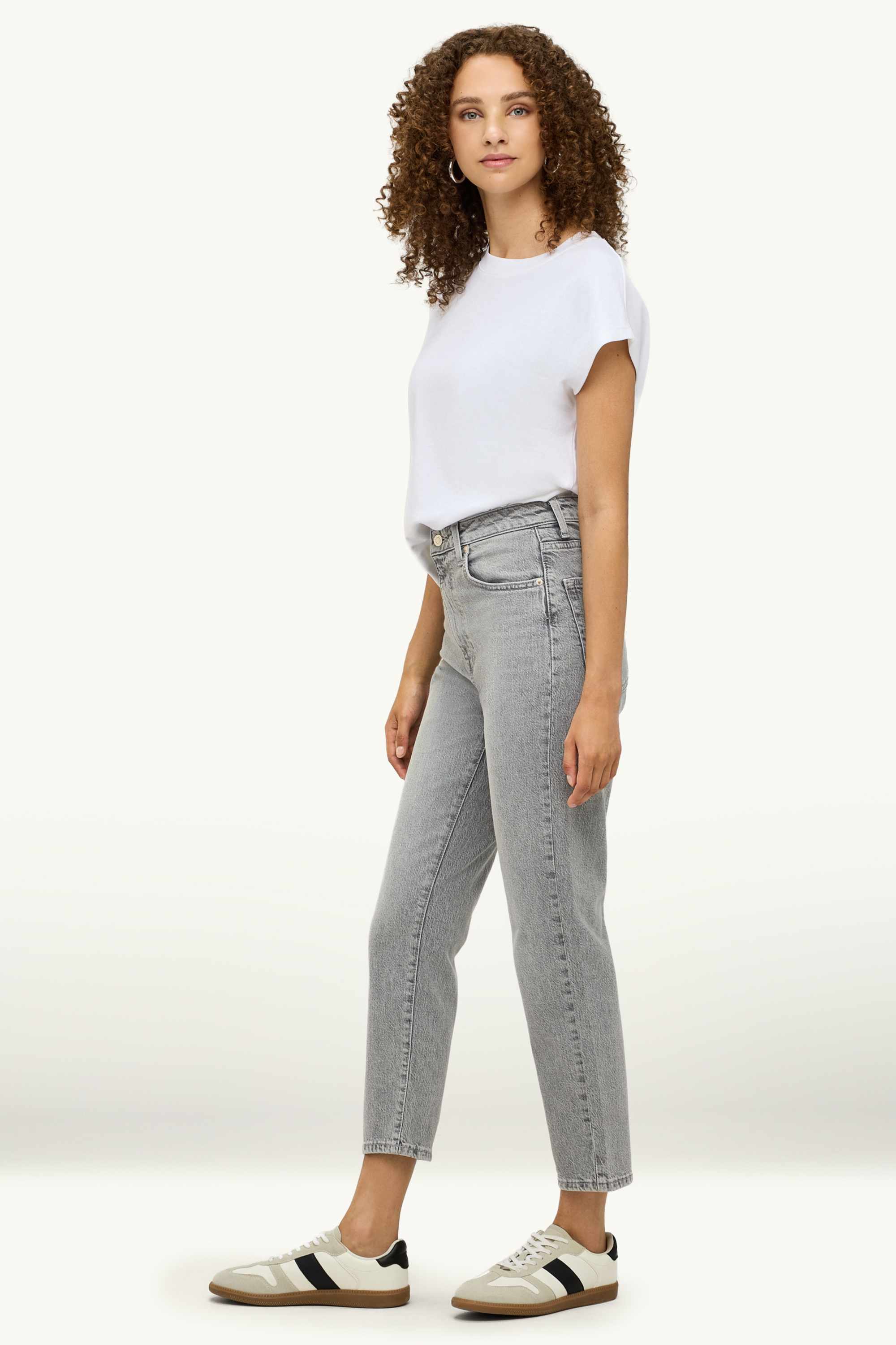 Mom jeans - high waist - LYCRA® denim-gray