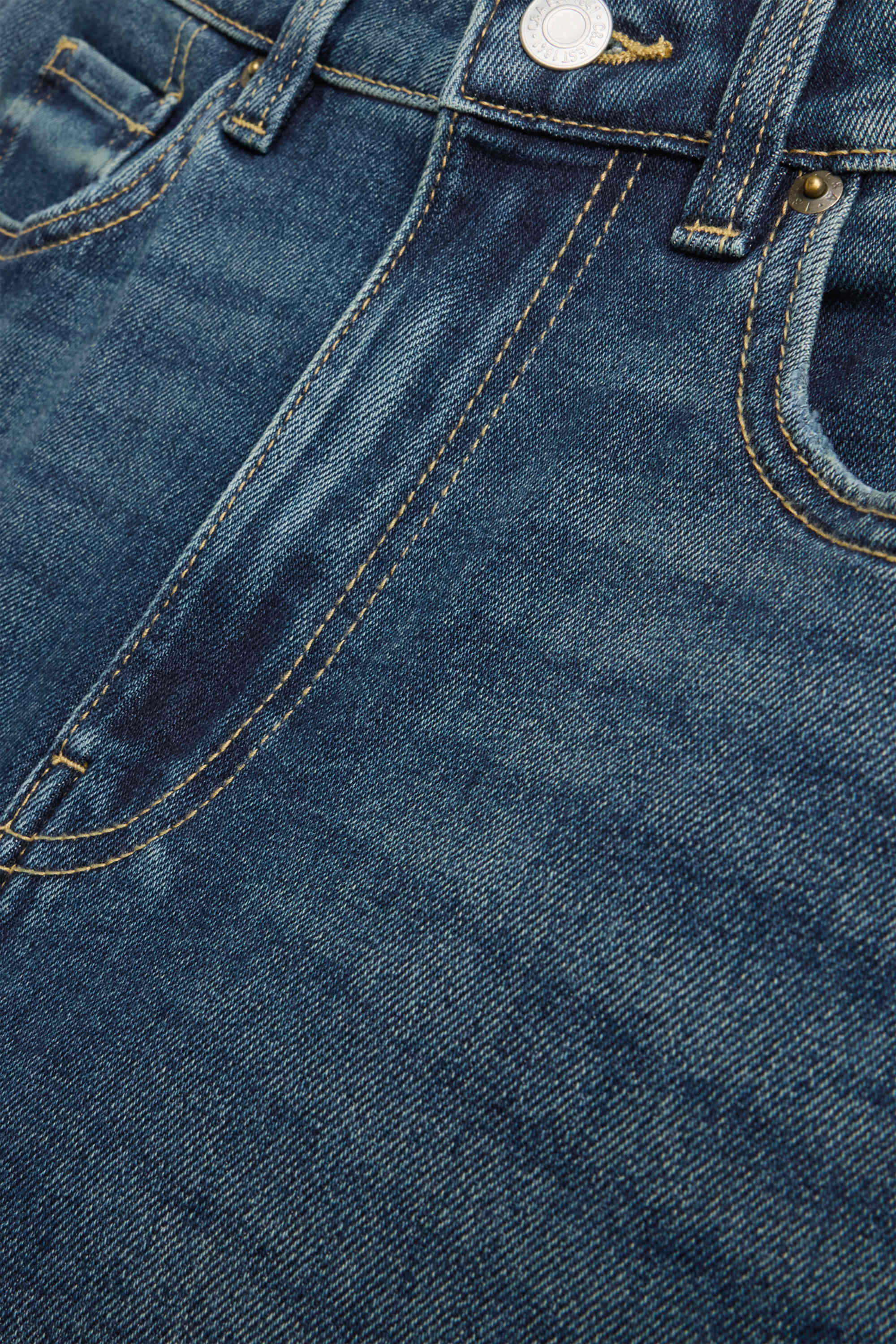 Flared jeans - high waist blue denim (1)