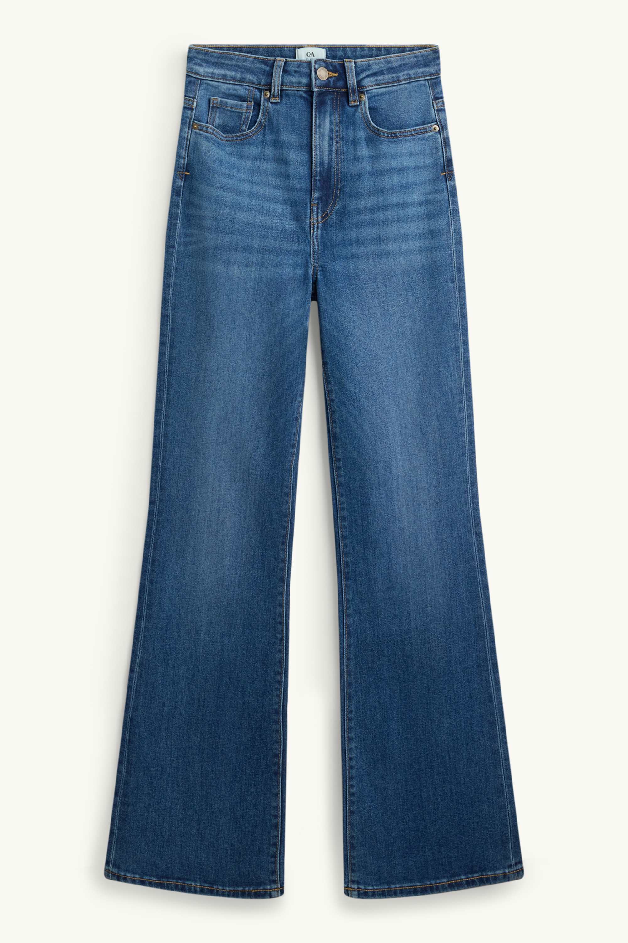 Flared jeans - high waist blue denim (2)