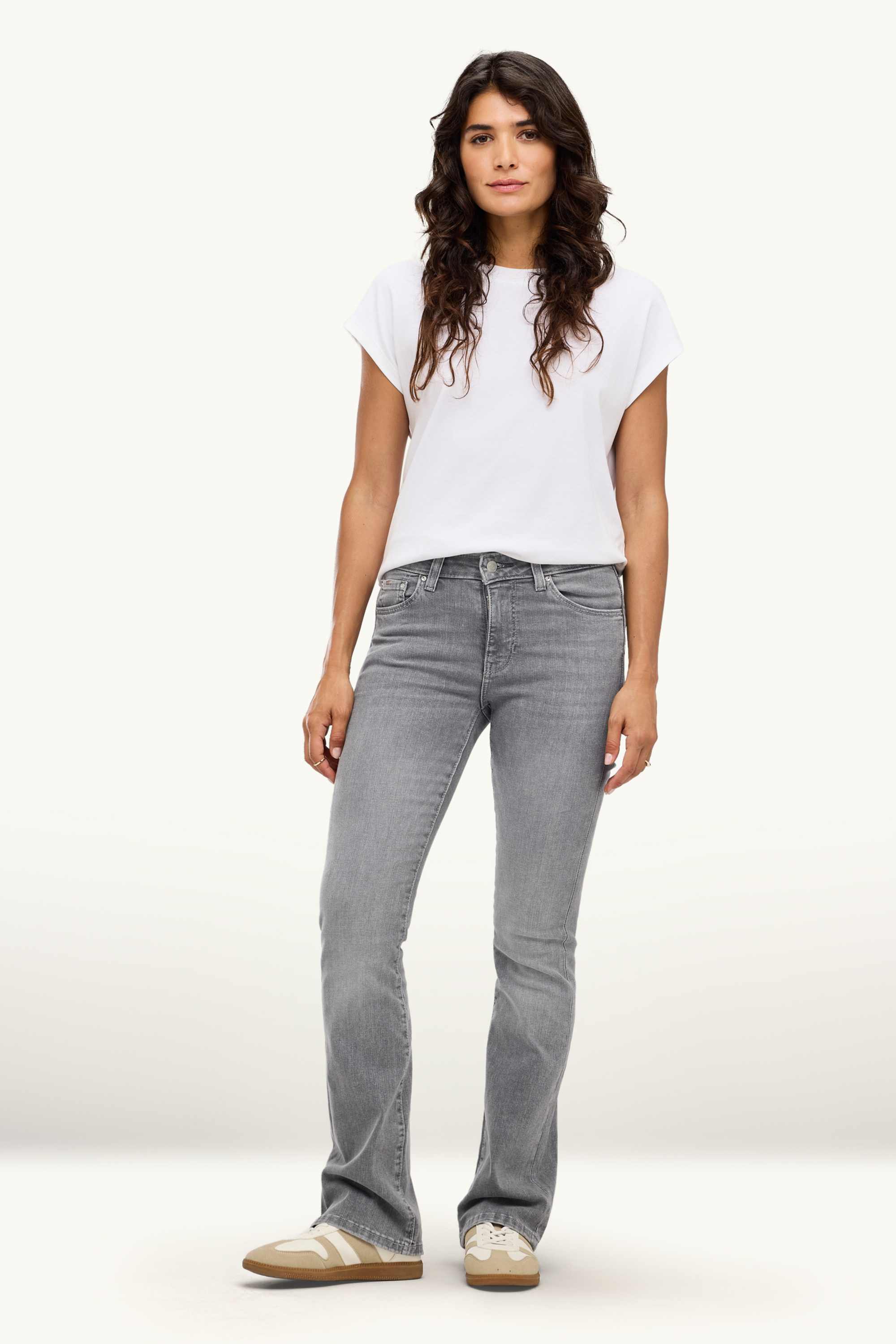 Bootcut jeans - mid-rise waist - LYCRA® denim-gray