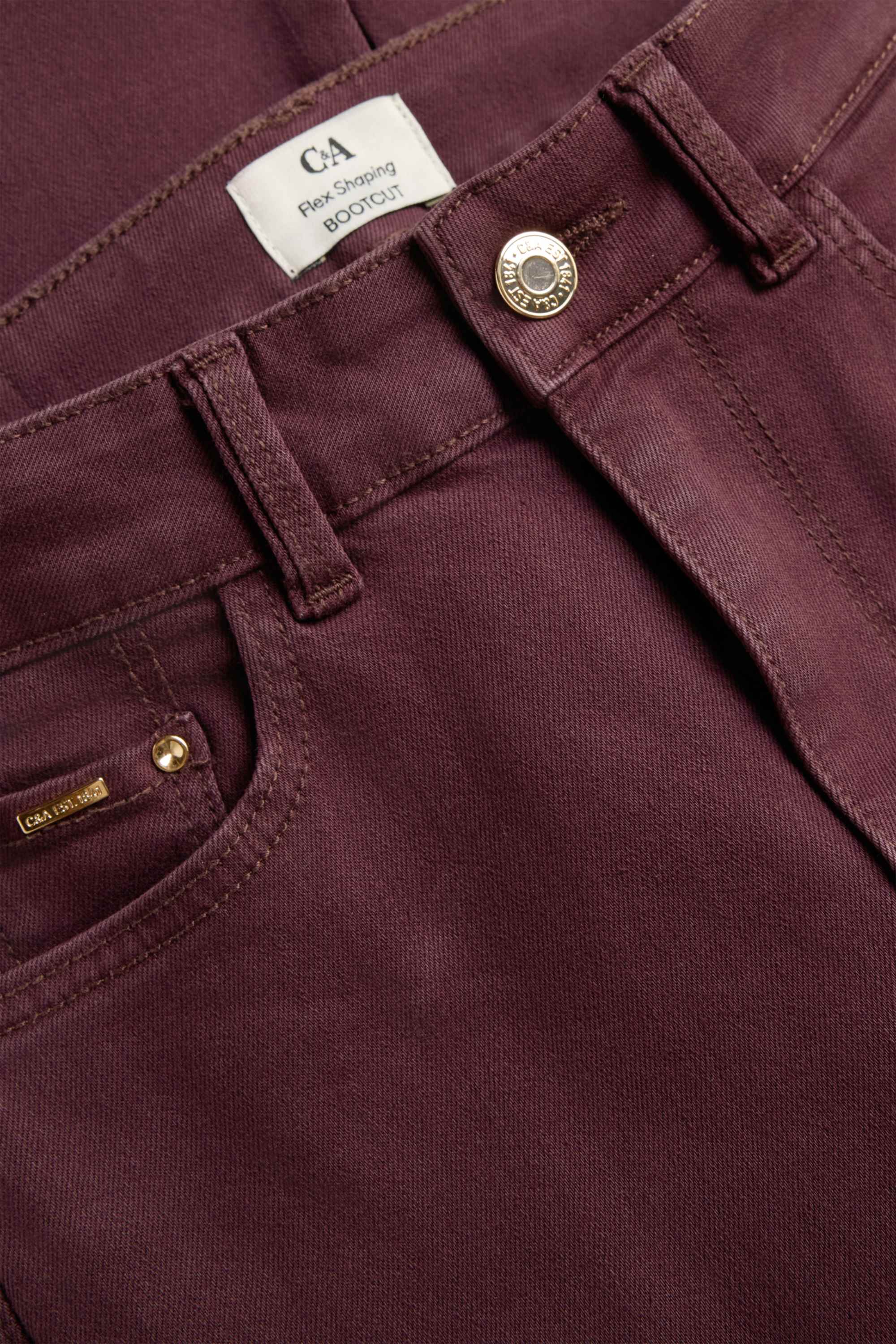 Bootcut jeans - mid-rise waist - shaping jeans - LYCRA® bordeaux