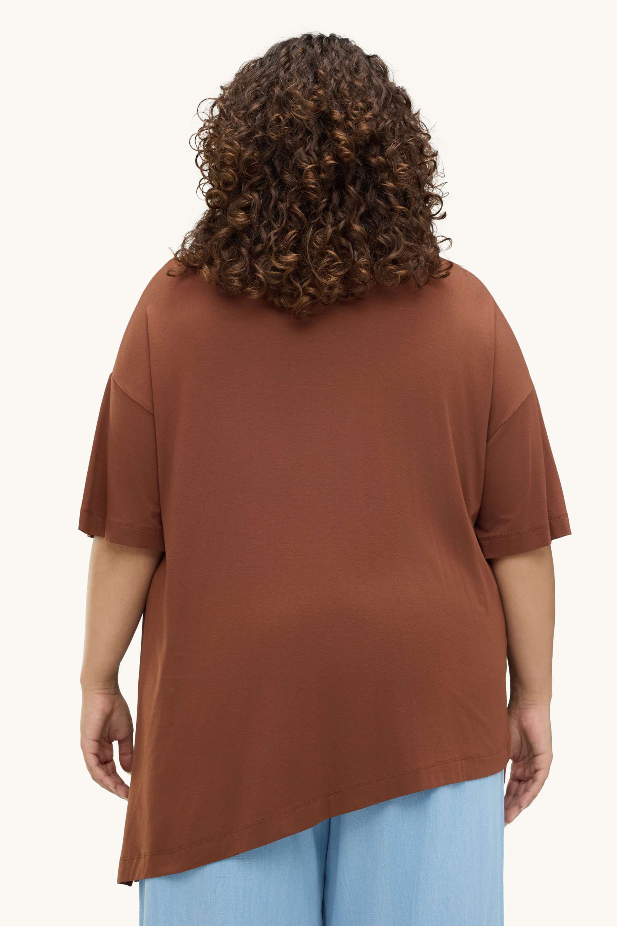 V-neck T-shirt - relaxed fit rust