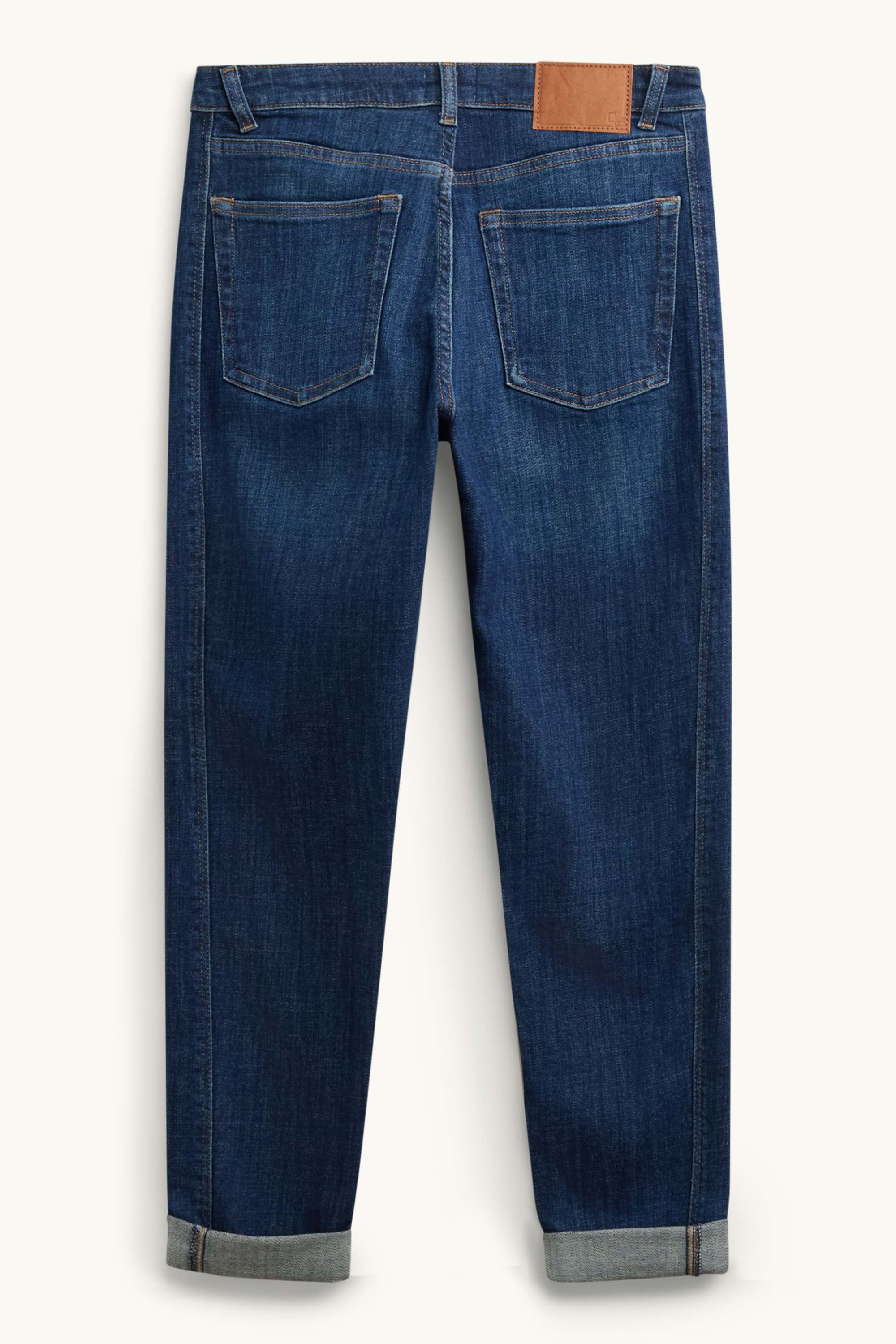 Boyfriend jeans - mid-rise waist blue denim
