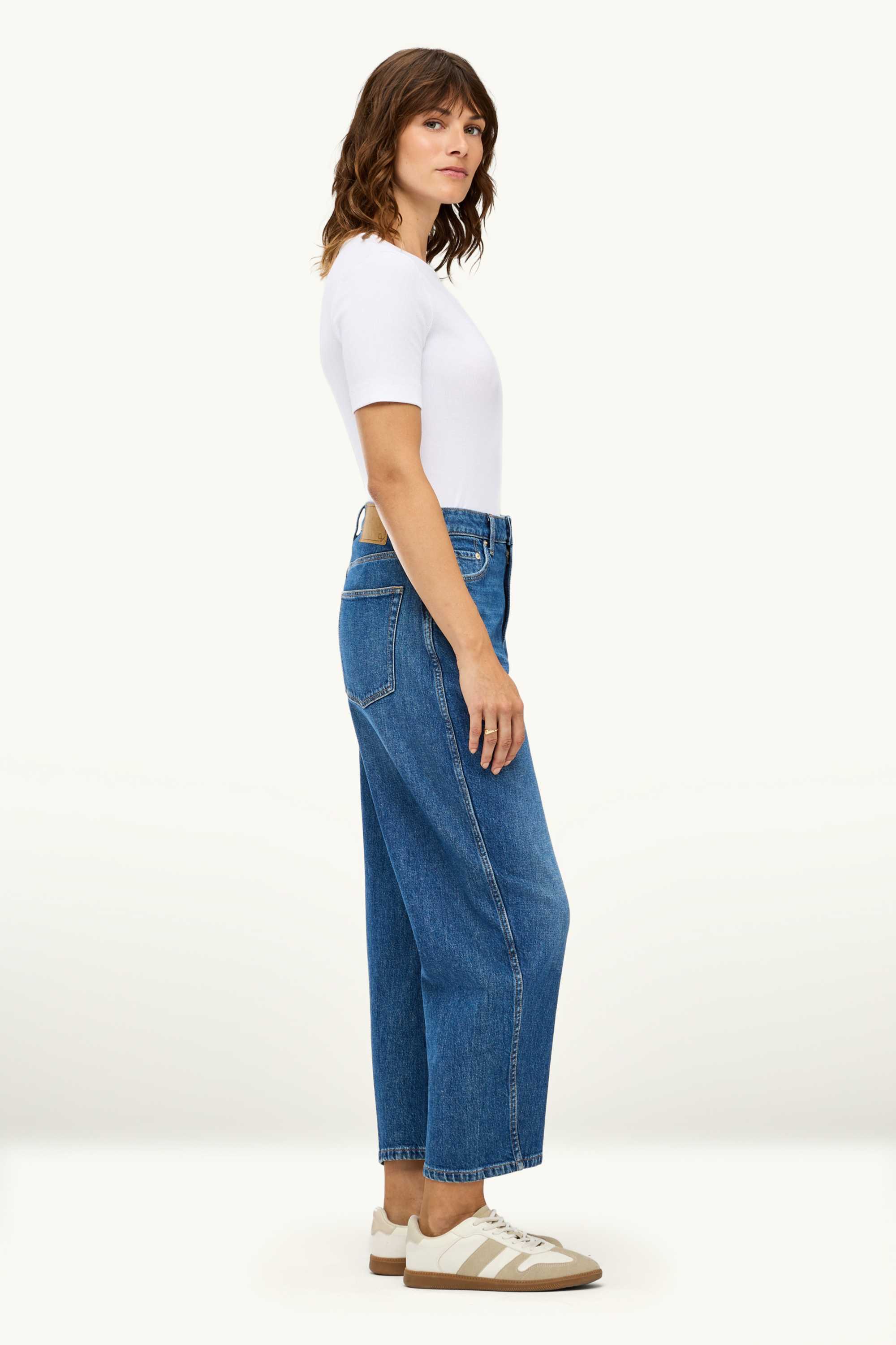 Barrel jeans - high waist blue denim