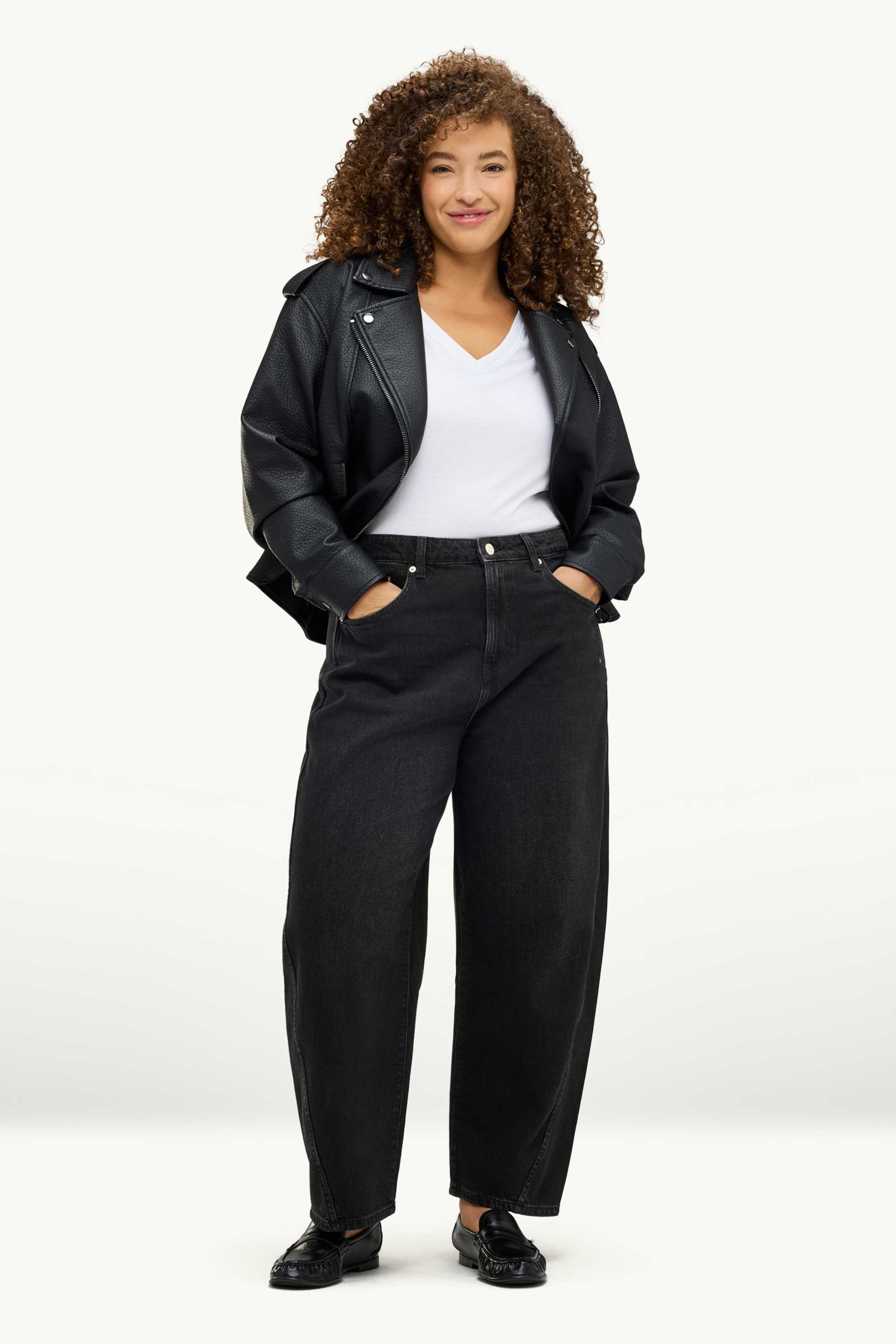 Barrel jeans - high waist black