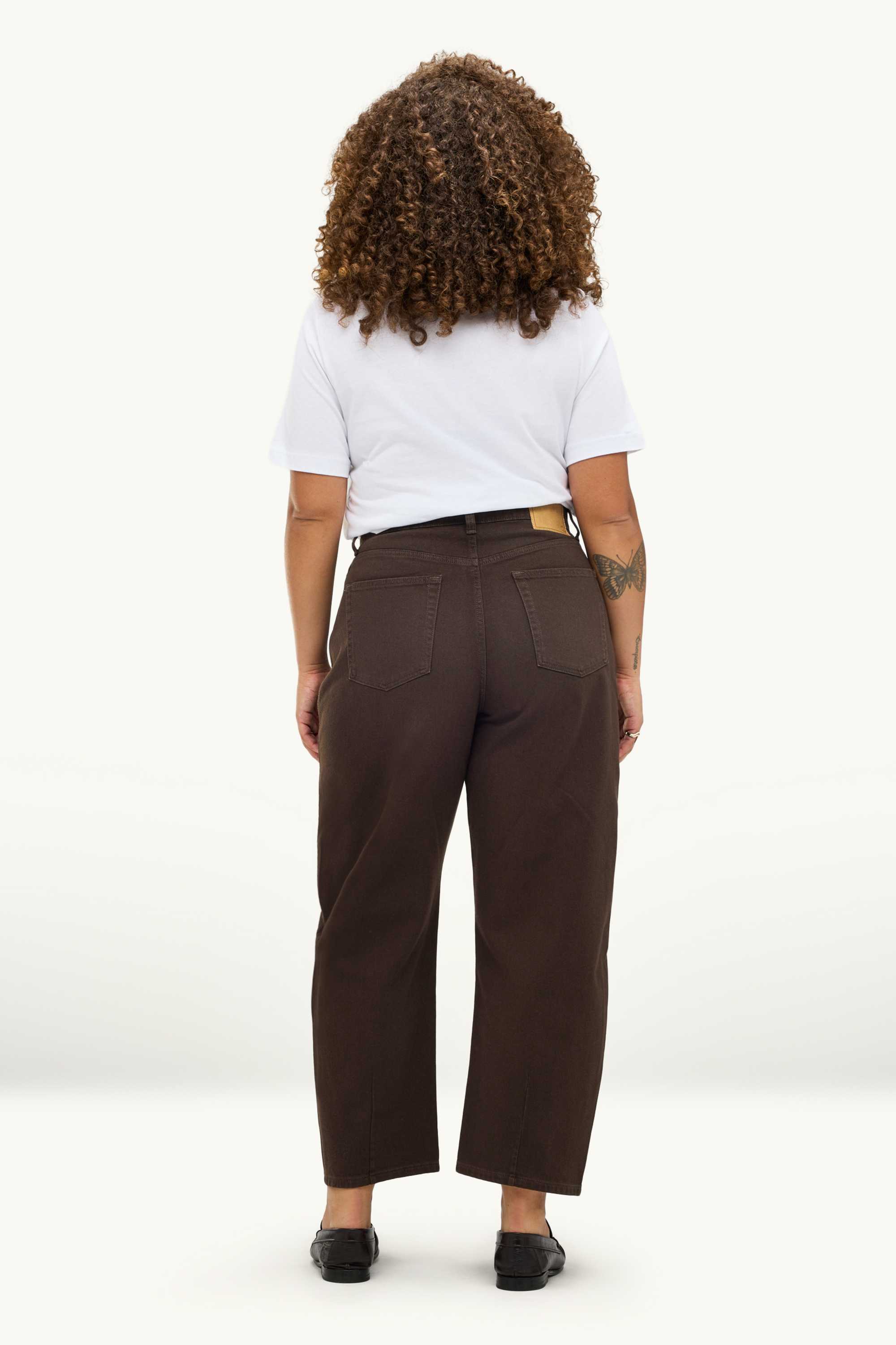 Barrel jeans - high waist dark brown