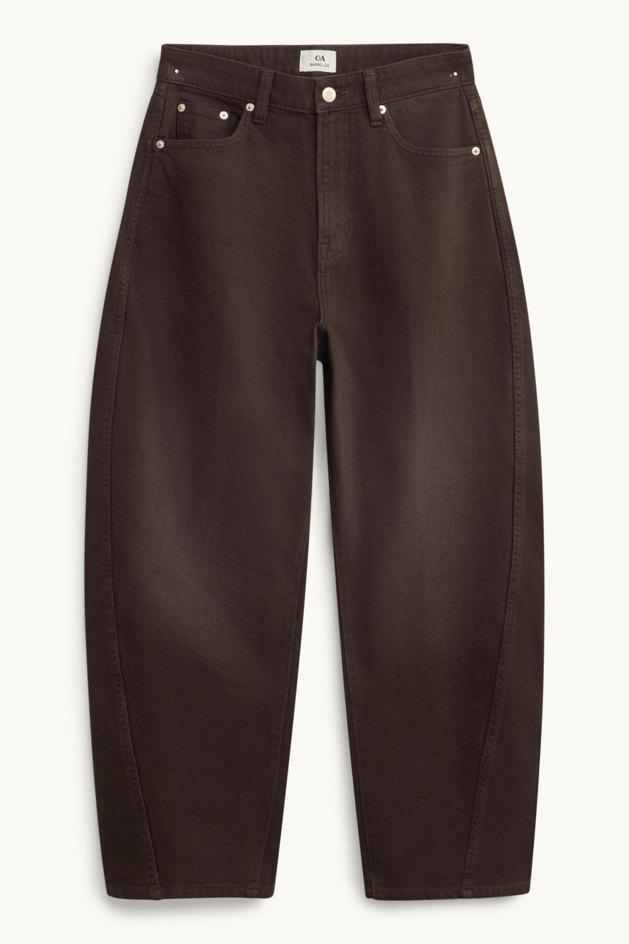 Barrel jeans - high waist dark brown