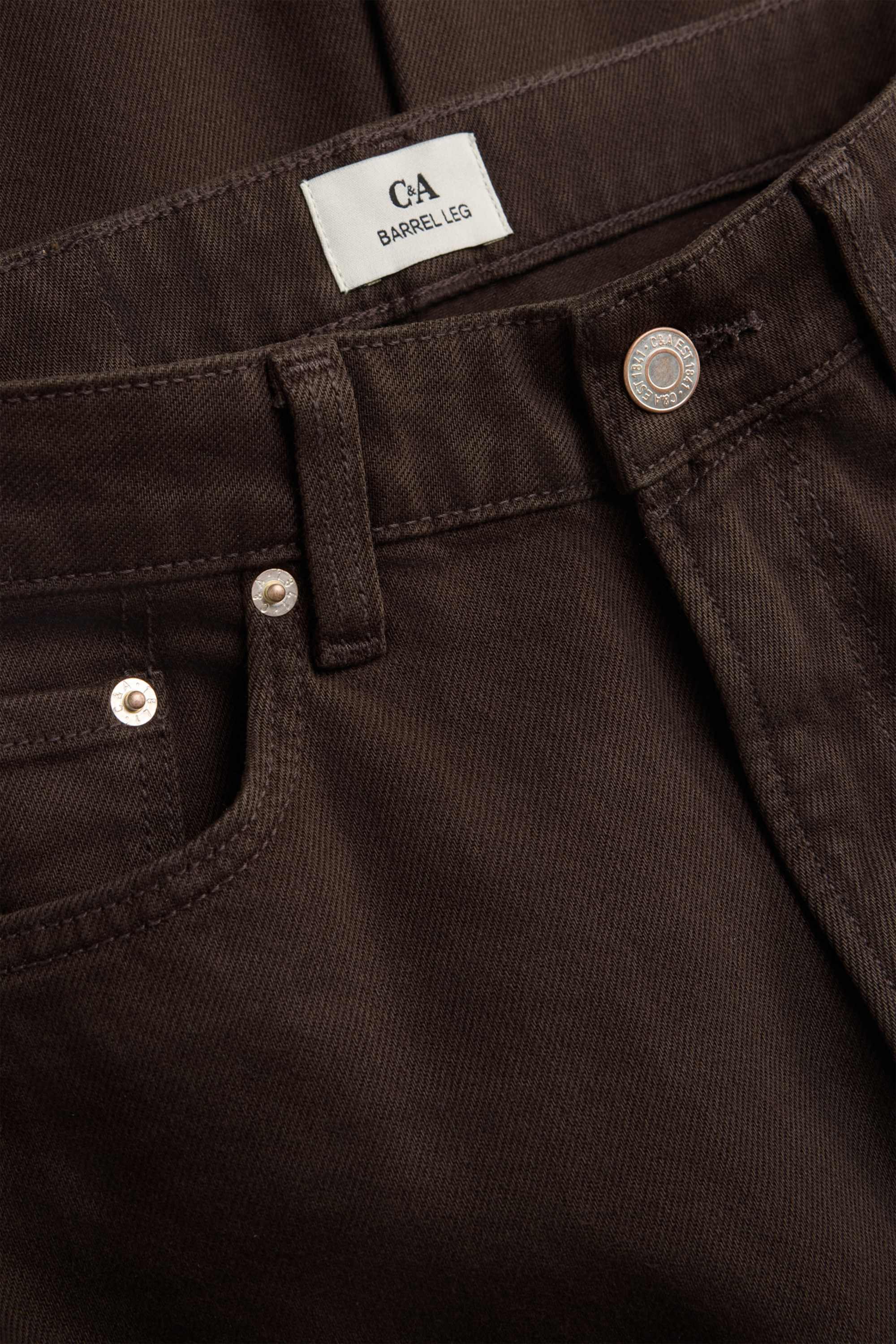 Barrel jeans - high waist dark brown