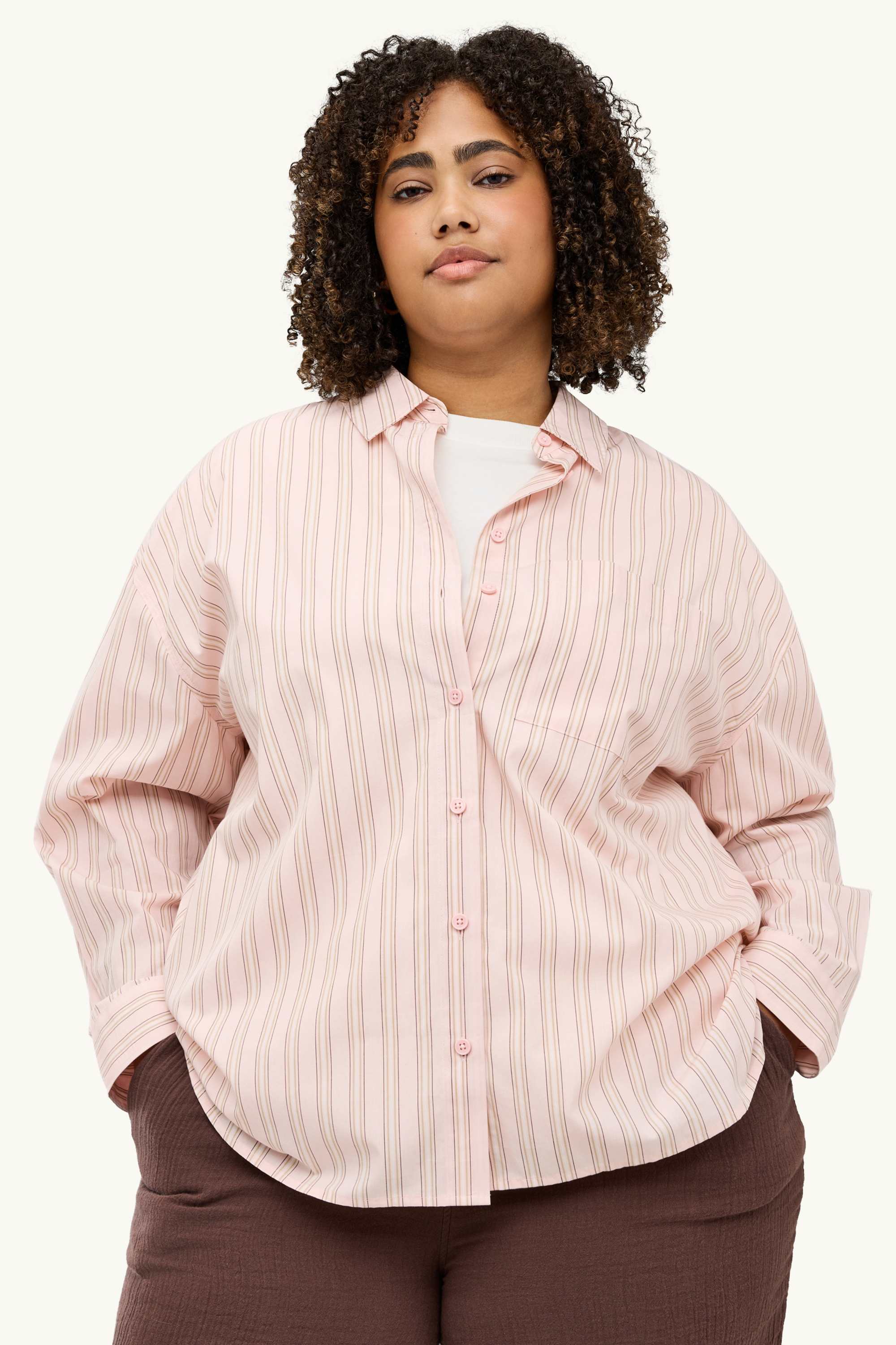 Shirt blouse - striped rose