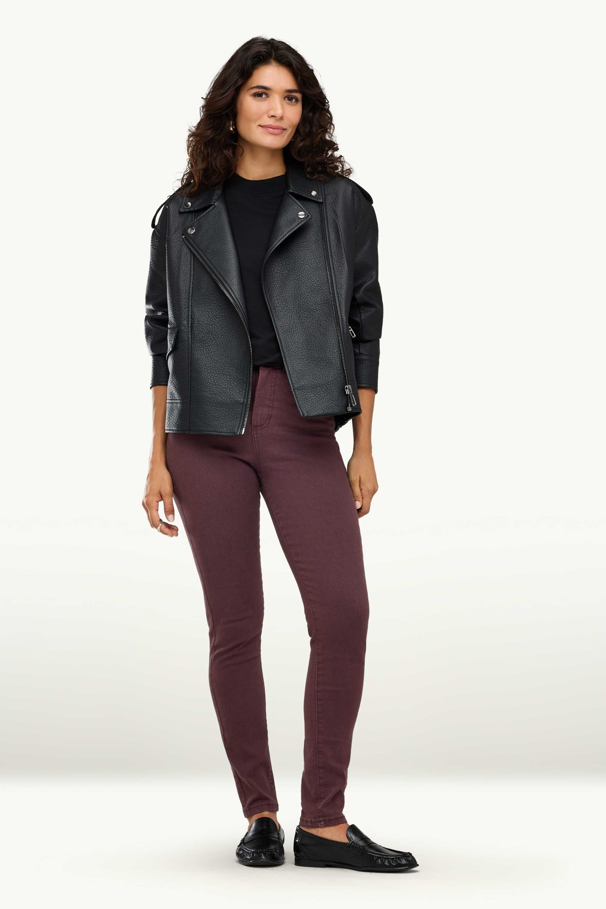 Jegging jeans - high waist bordeaux