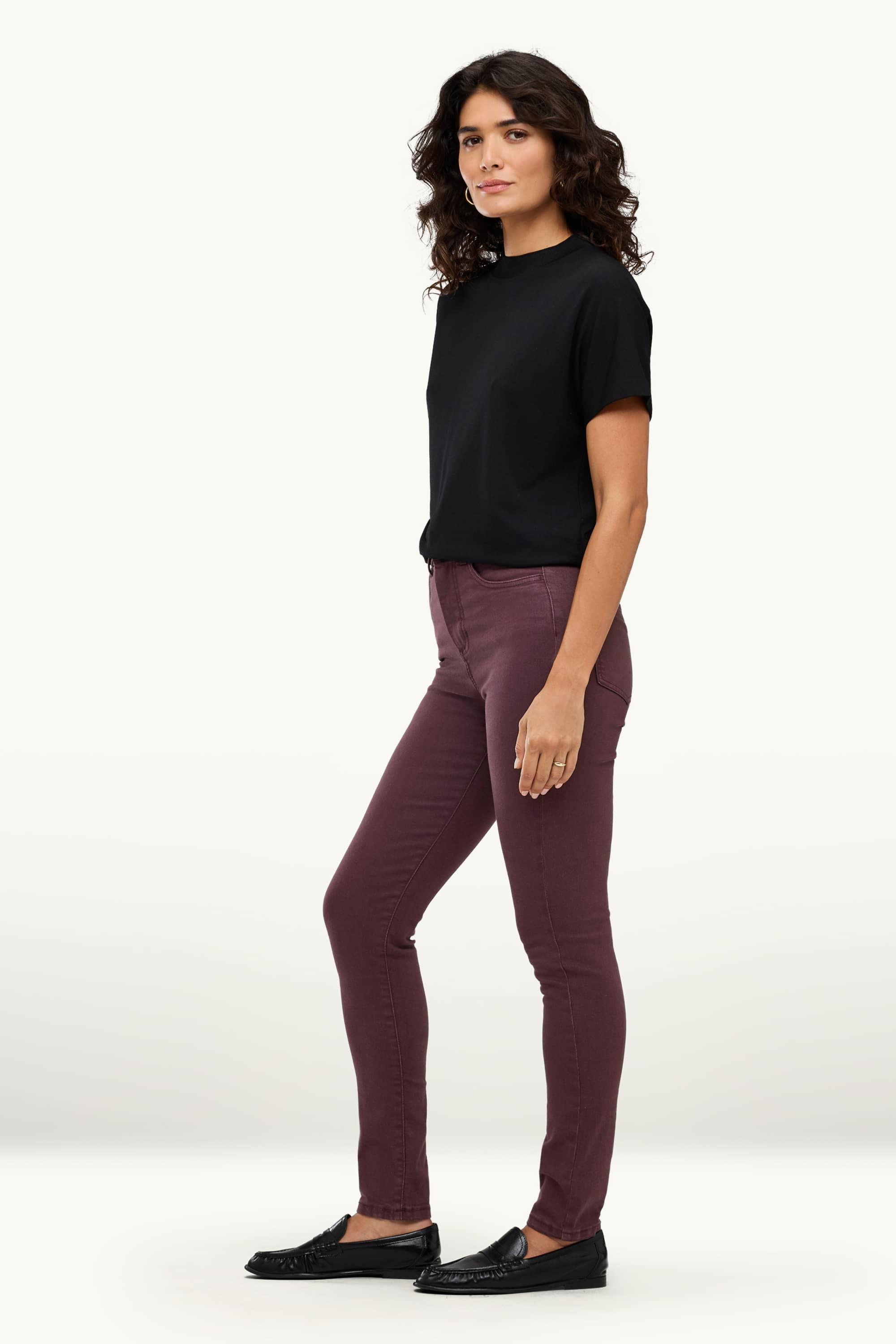 Jegging jeans - high waist bordeaux