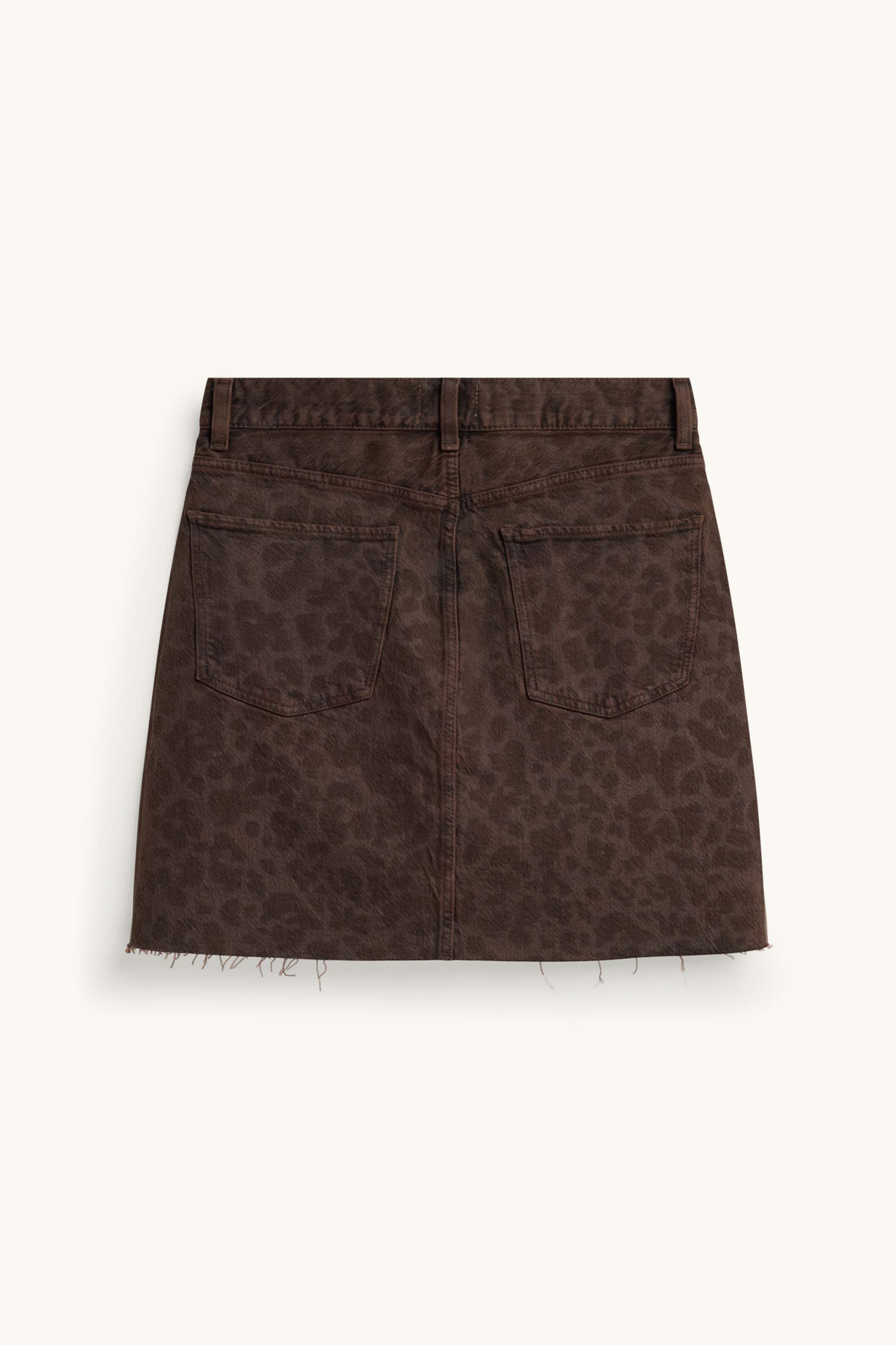 Denim miniskirt - leopard print brown