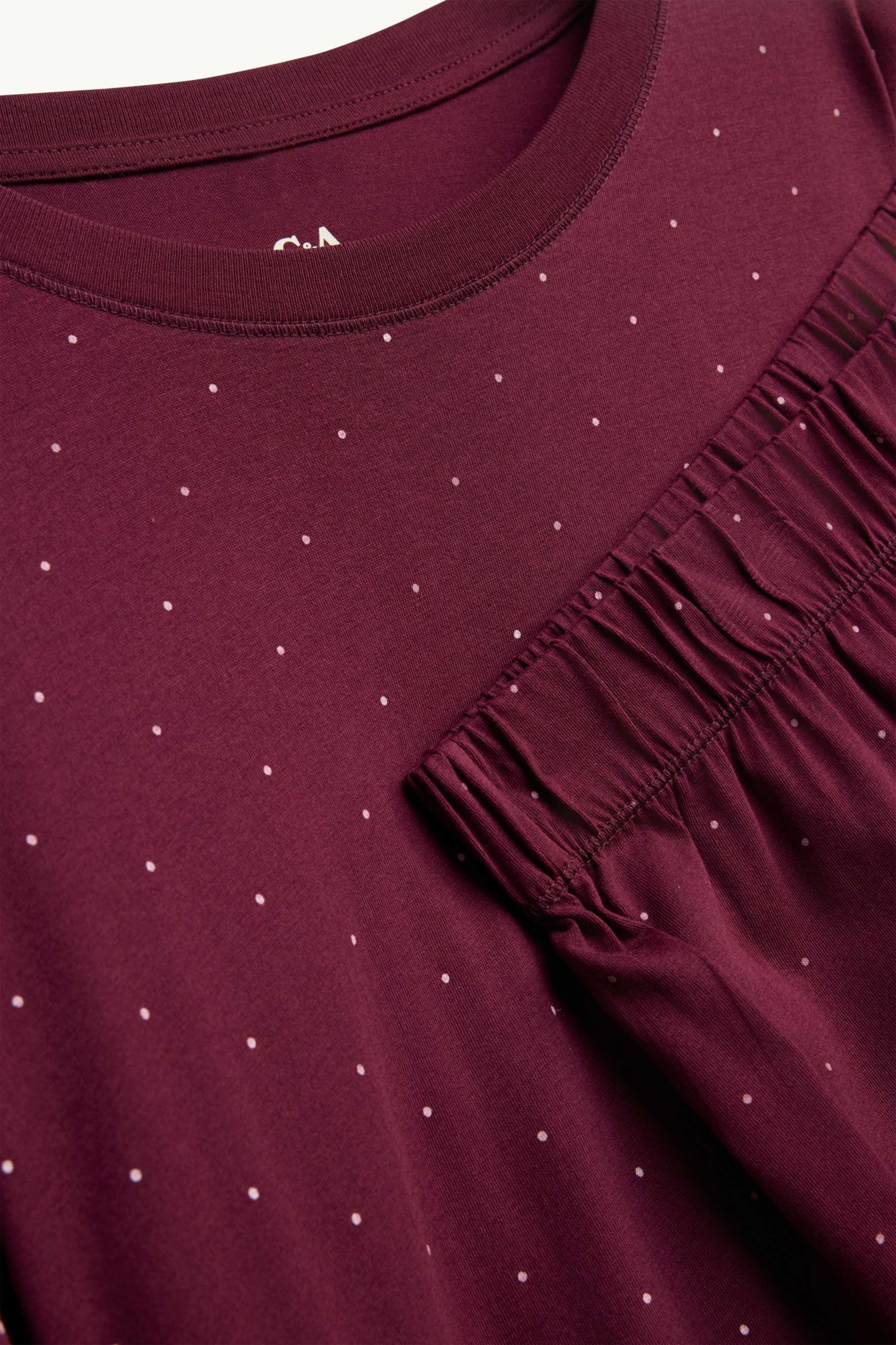 Pyjamas - polka dot dark red