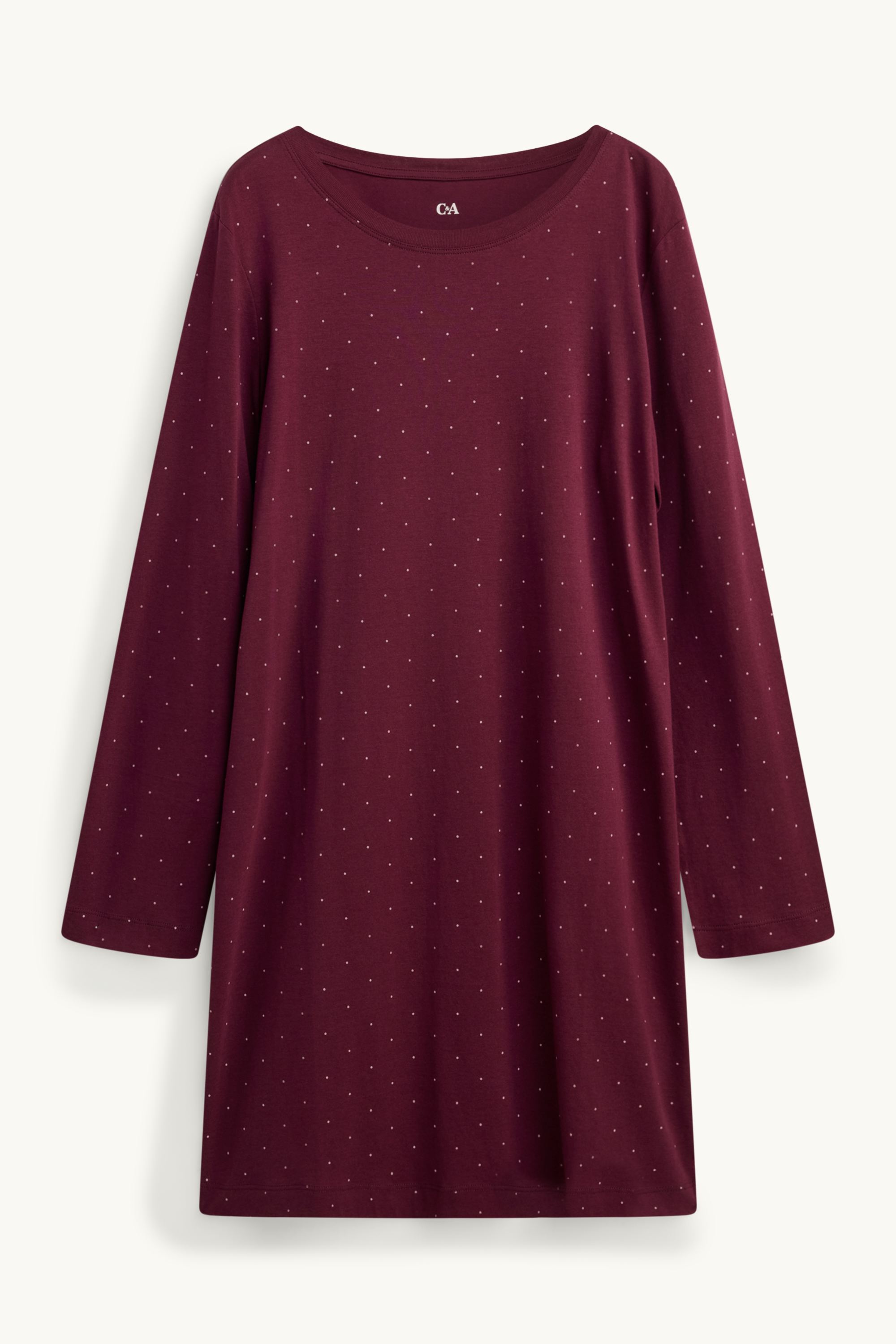 Nightdress - polka dot dark red