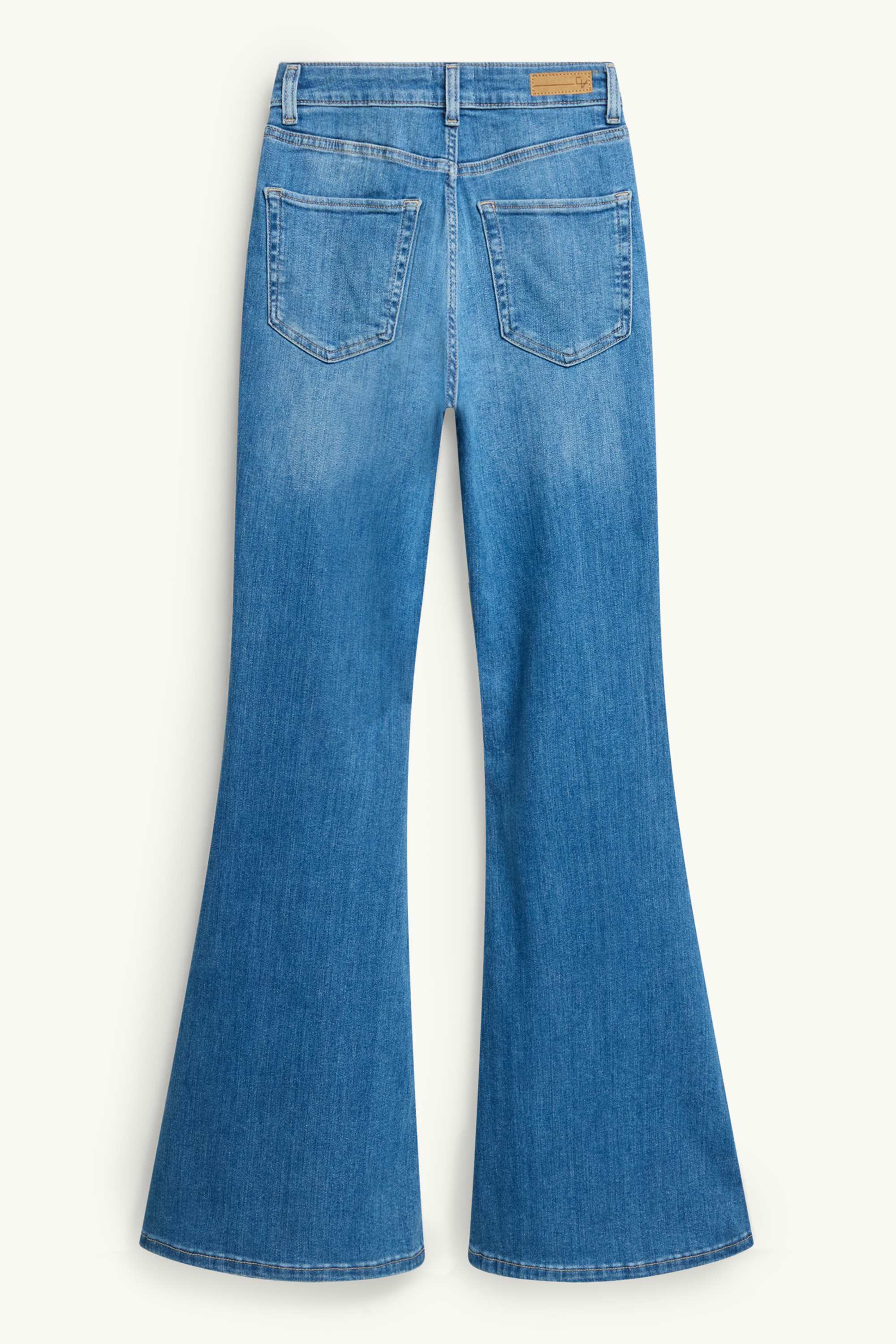 Flared jeans - mid-rise waist blue denim (2)