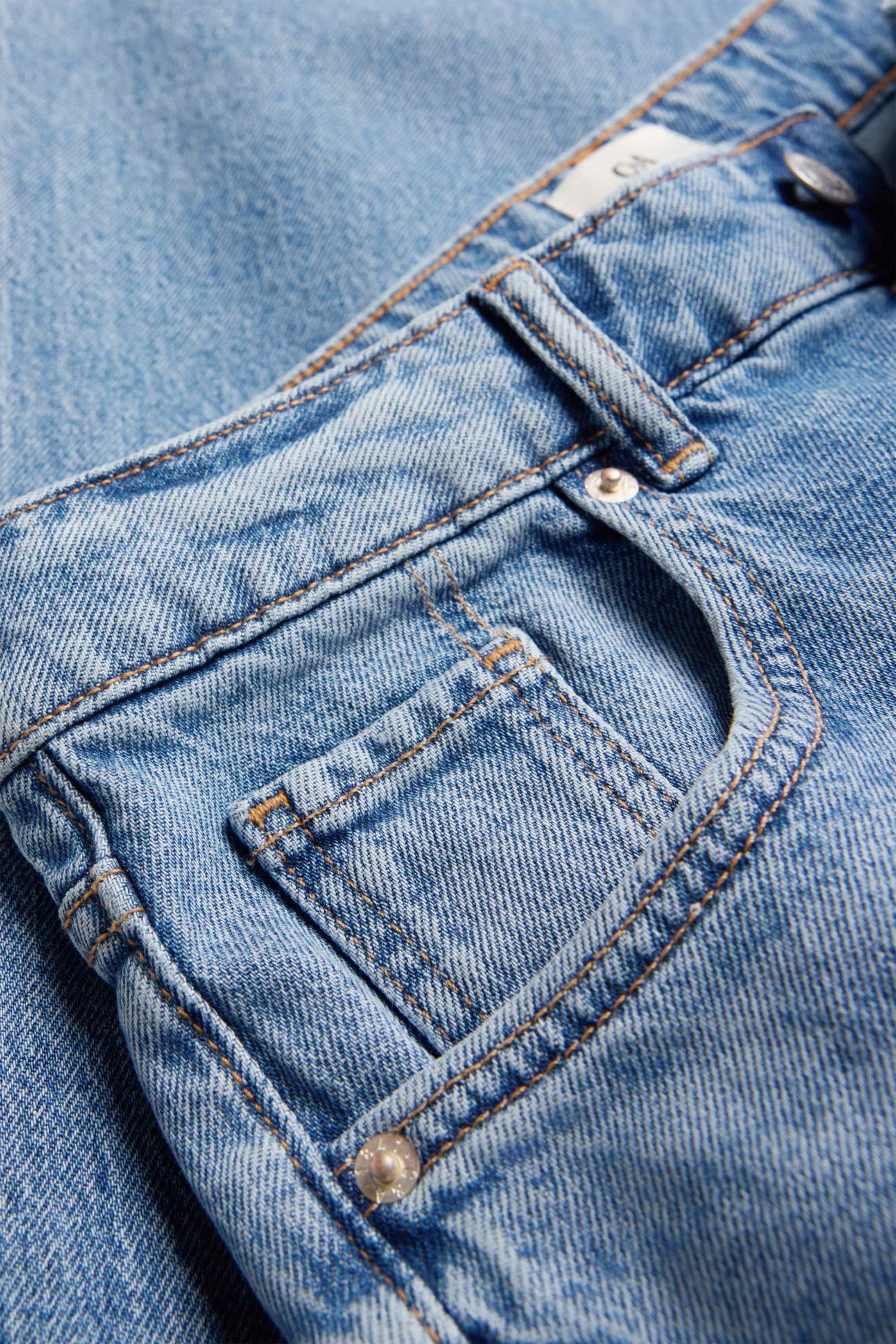 Baggy jeans - mid-rise waist blue denim