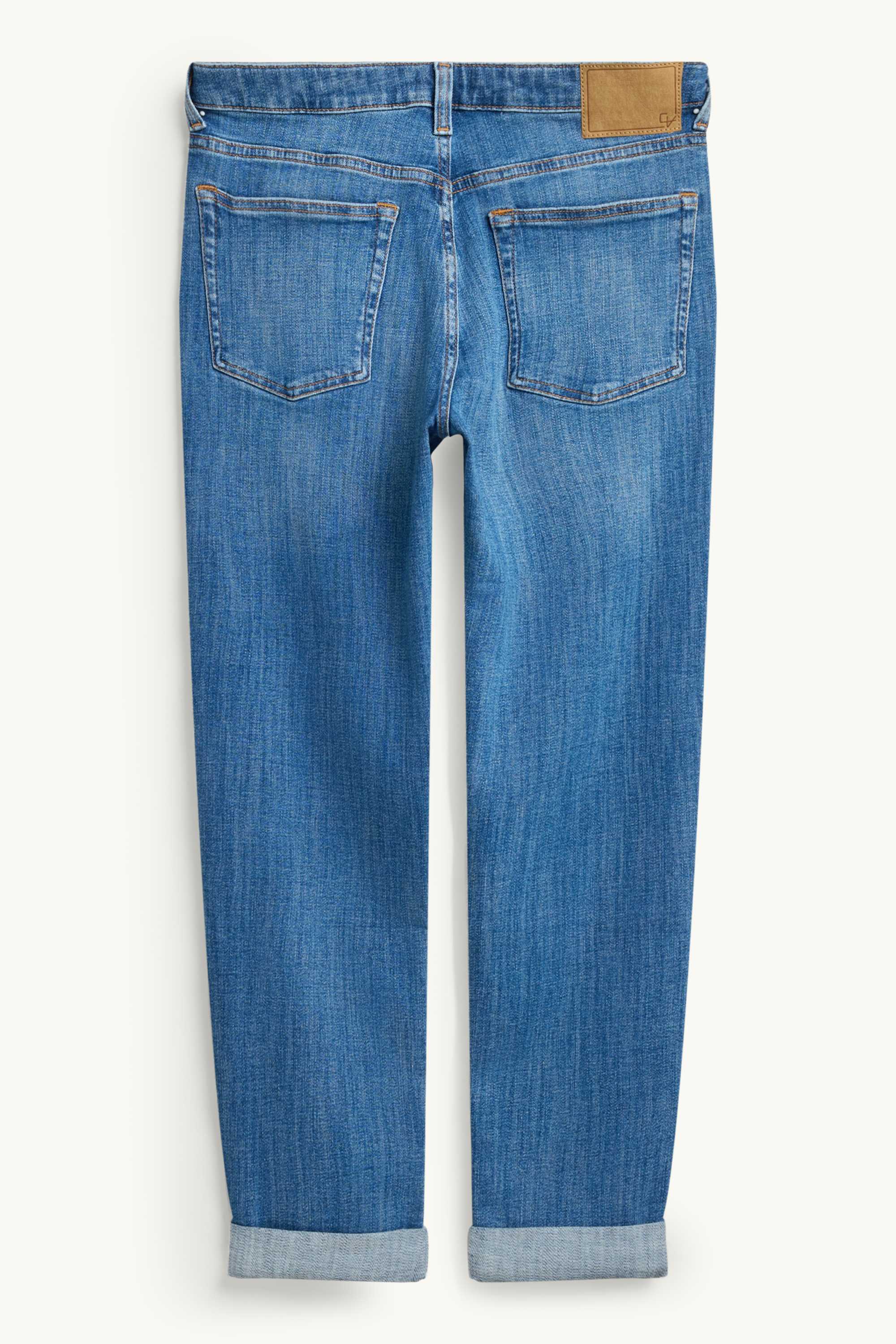 Boyfriend jeans - mid-rise waist blue denim