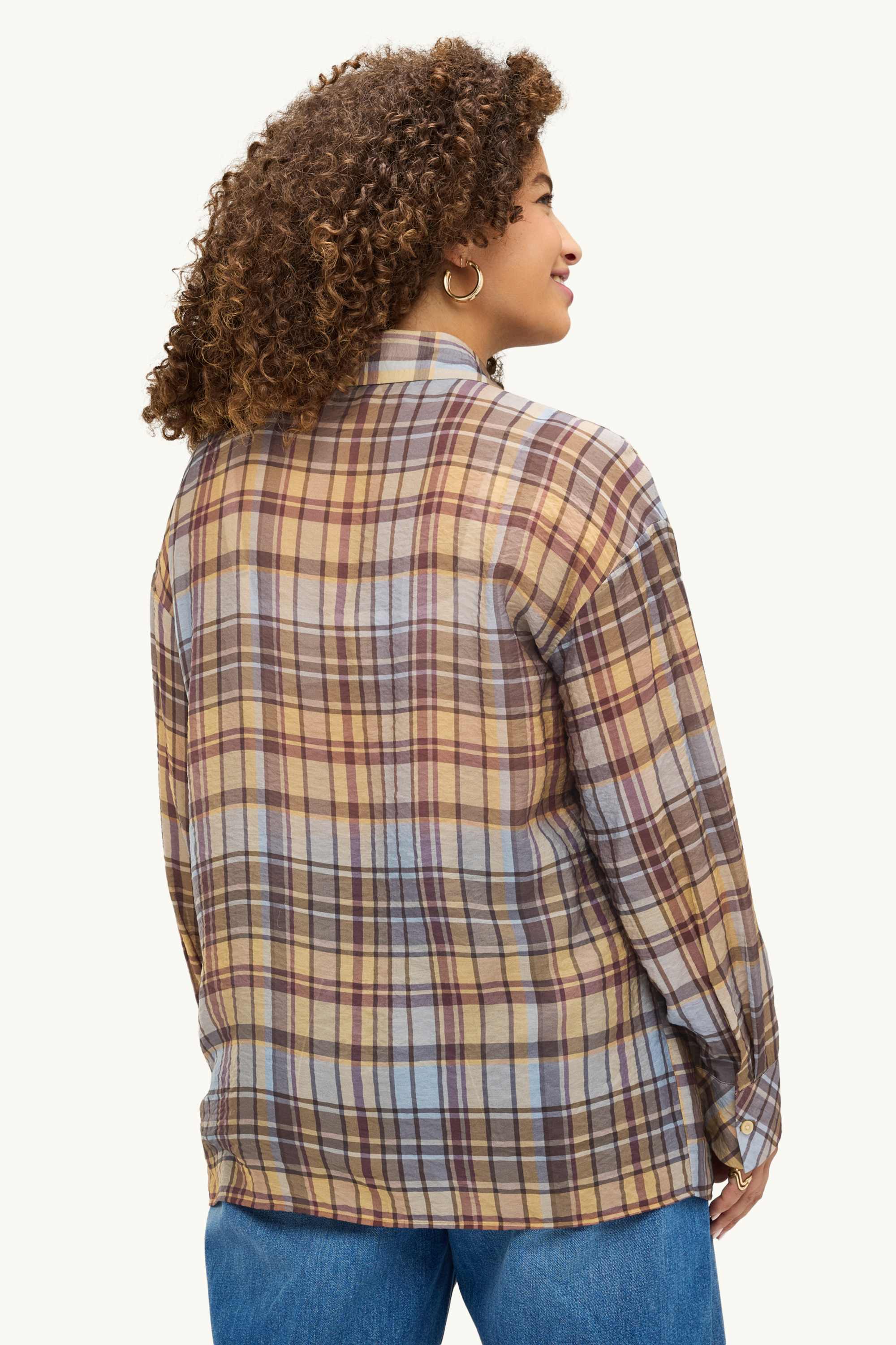 Shirt blouse - check beige / blue