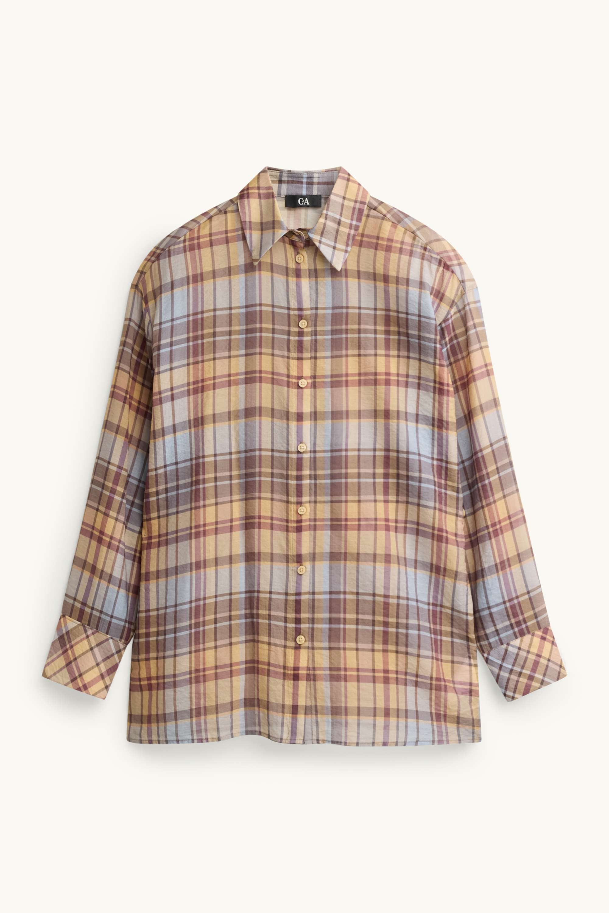 Shirt blouse - check beige / blue