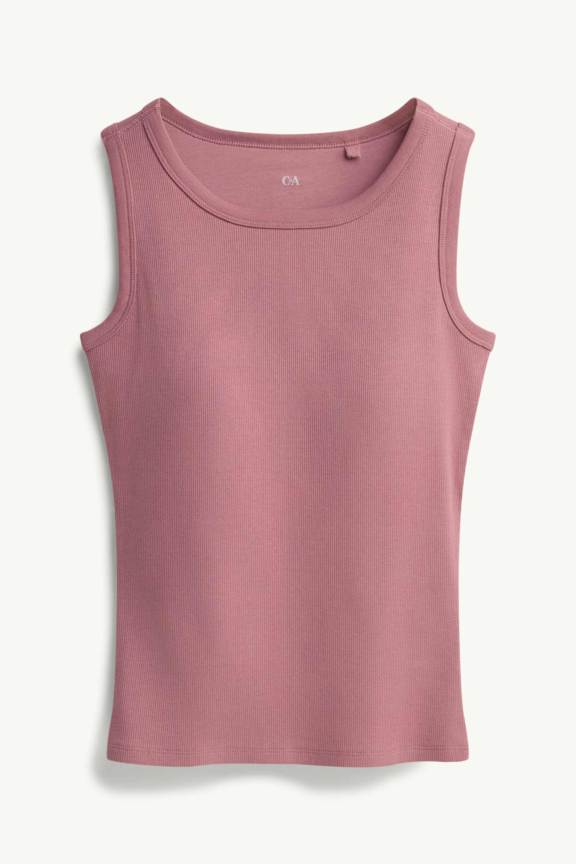 Top with integral bra pink