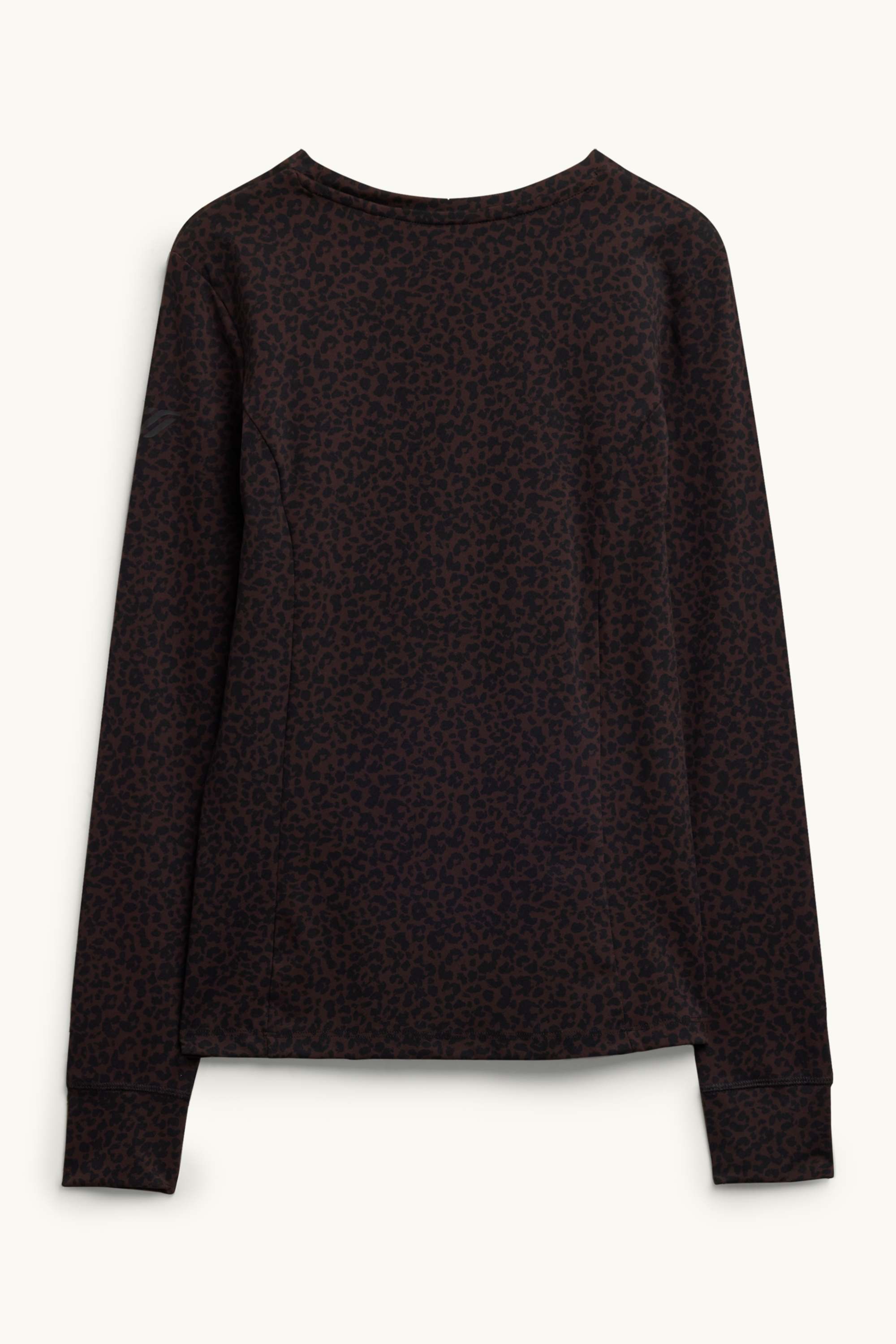 Technical long sleeve top - slim fit - 4 Way Stretch - leopard print dark brown