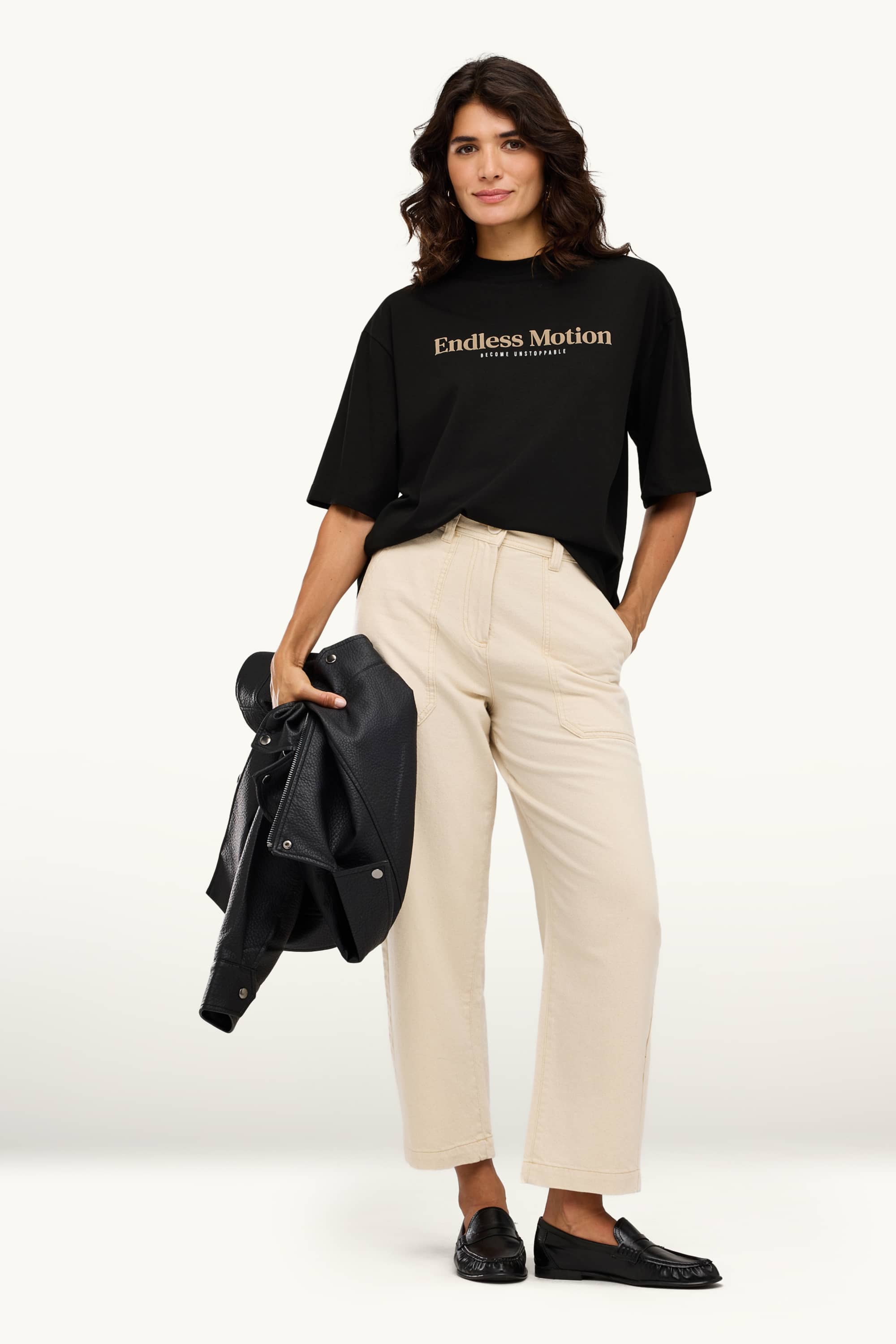 Technical top - regular fit black