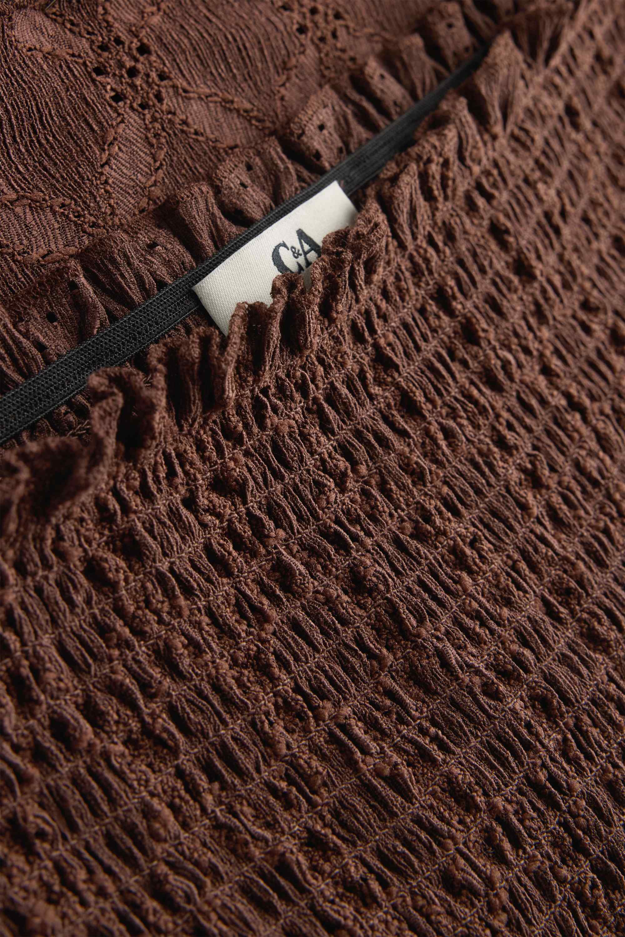 Skirt - broderie anglaise dark brown
