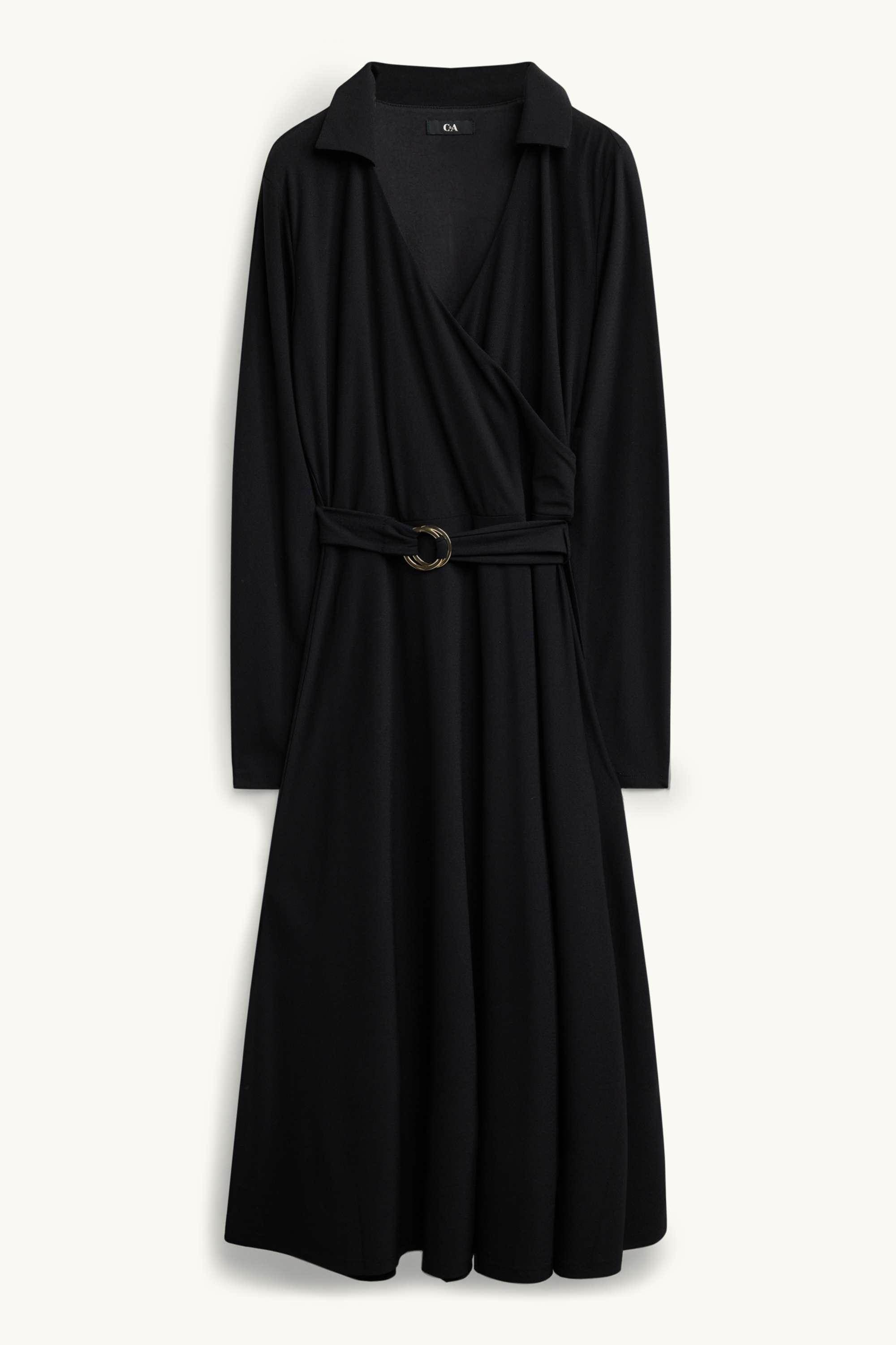 Fit & flare dress with belt black