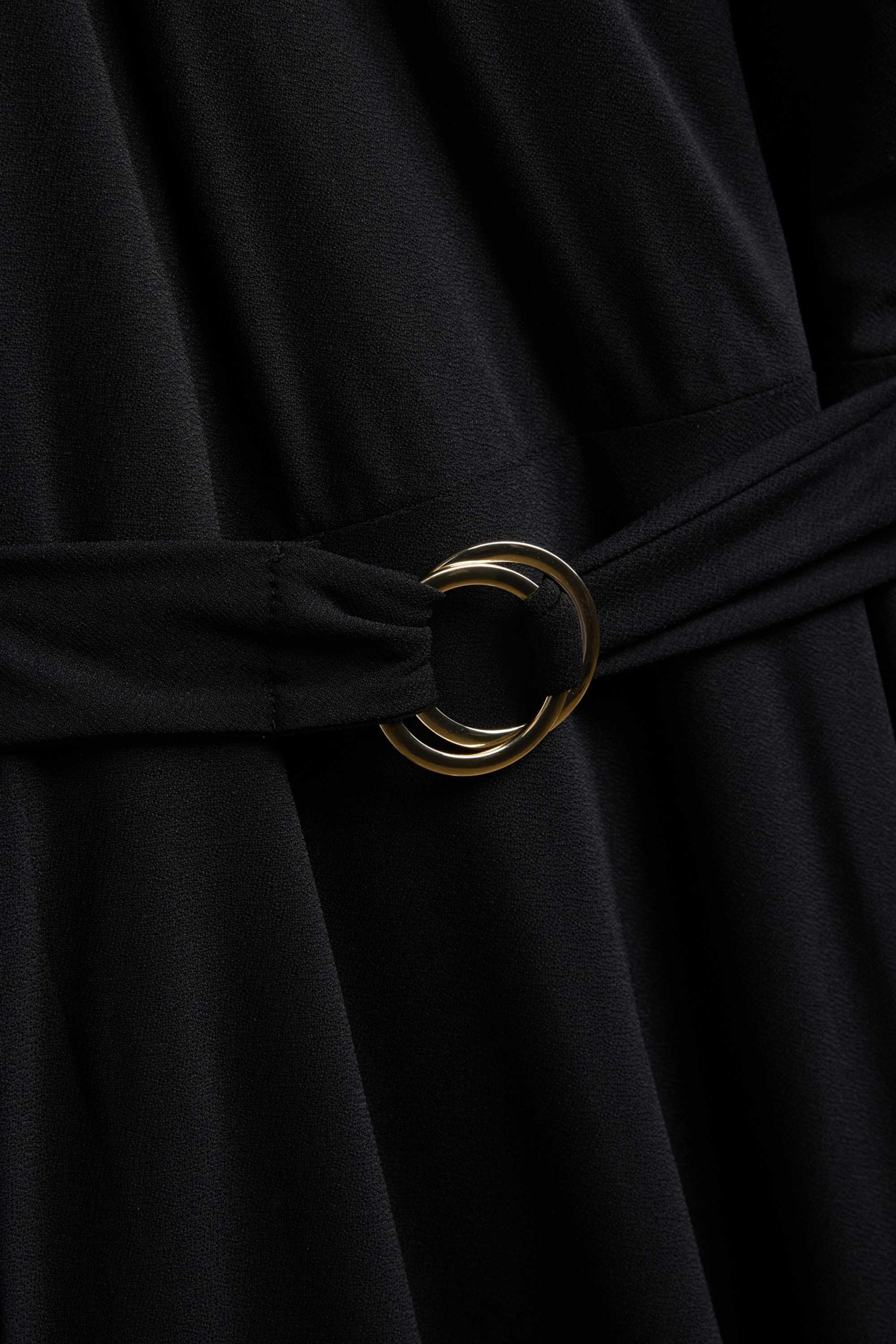 Fit & flare dress with belt black