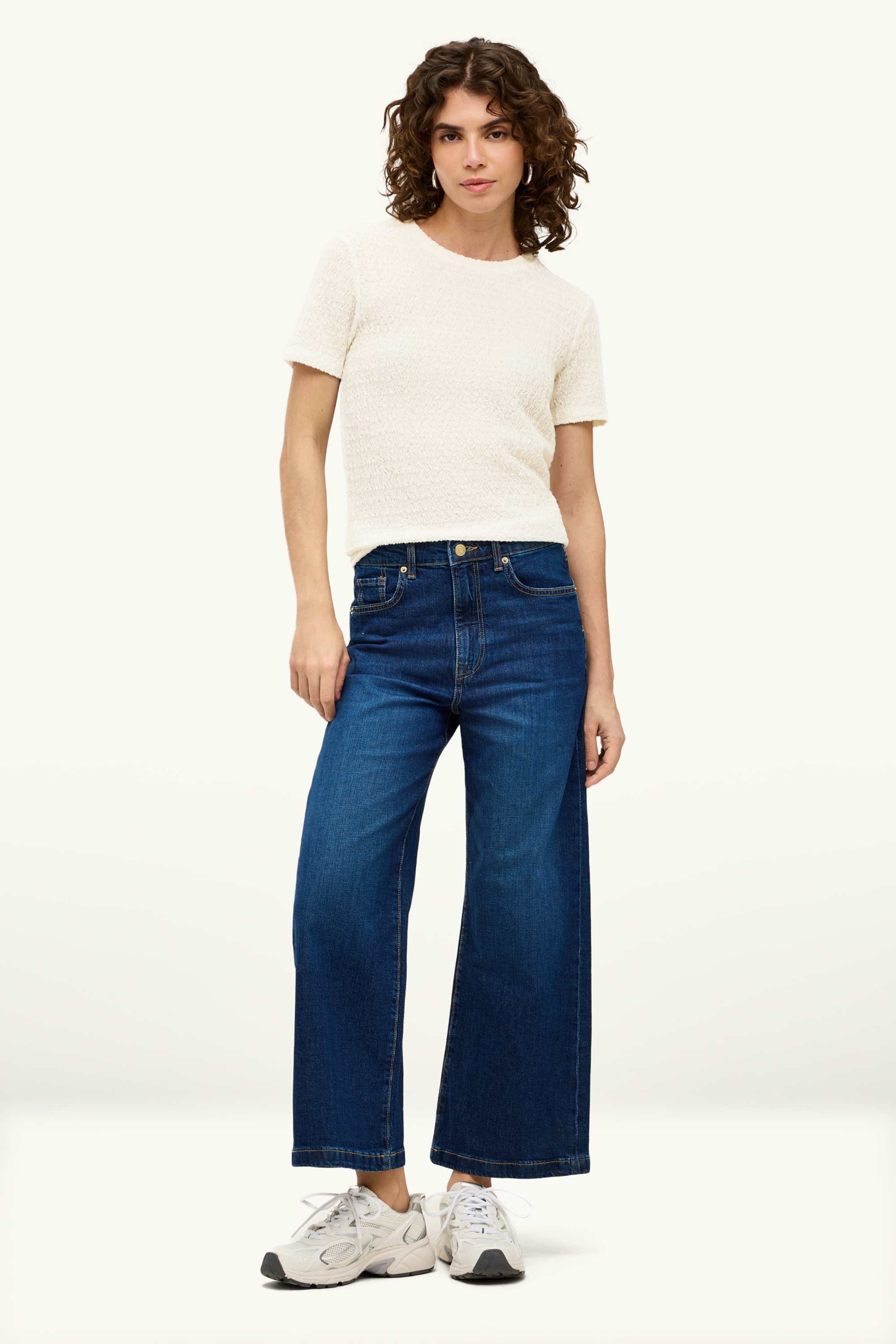 T-shirt - regular fit - textured white