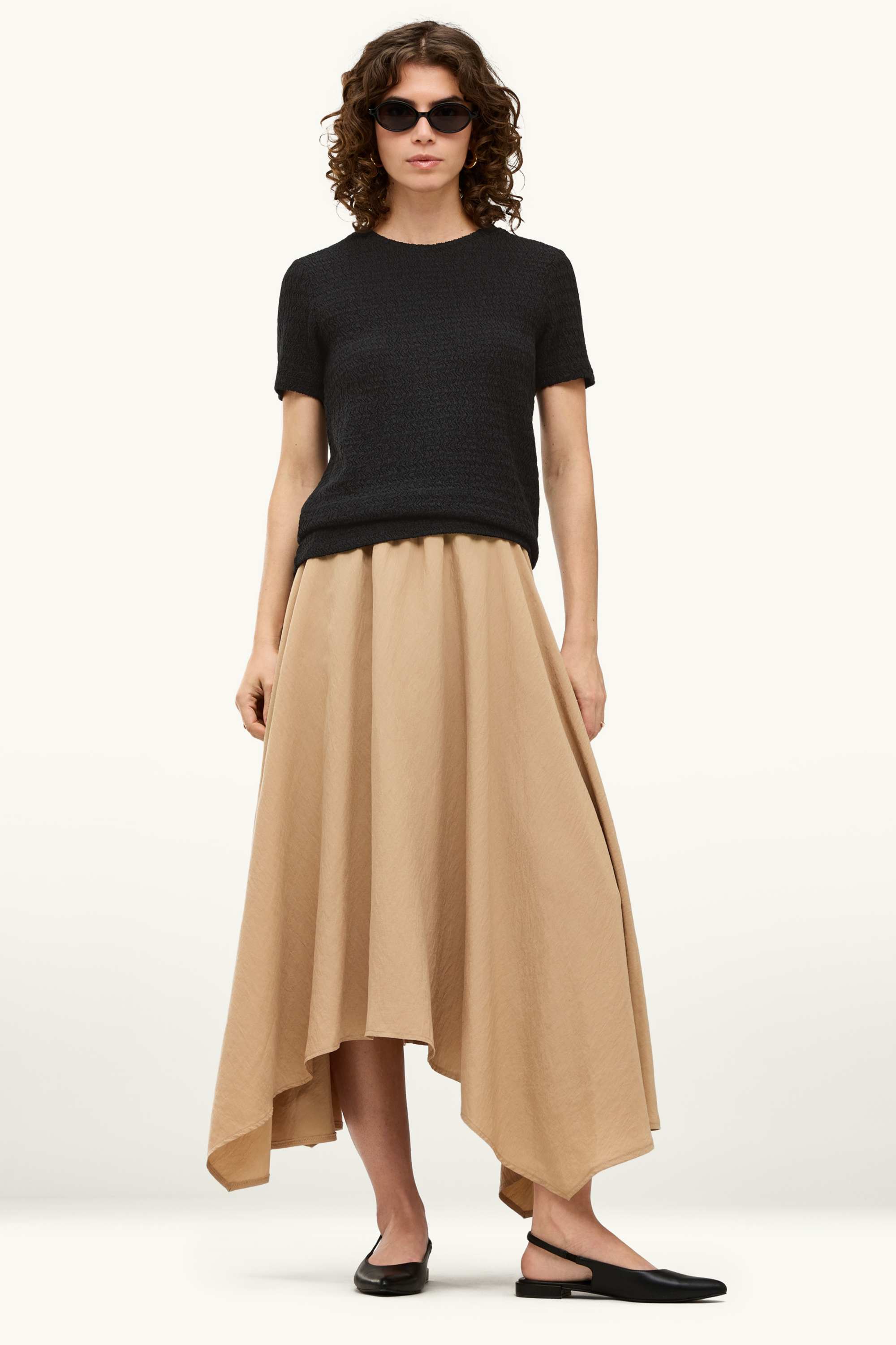 T-shirt - regular fit - textured black