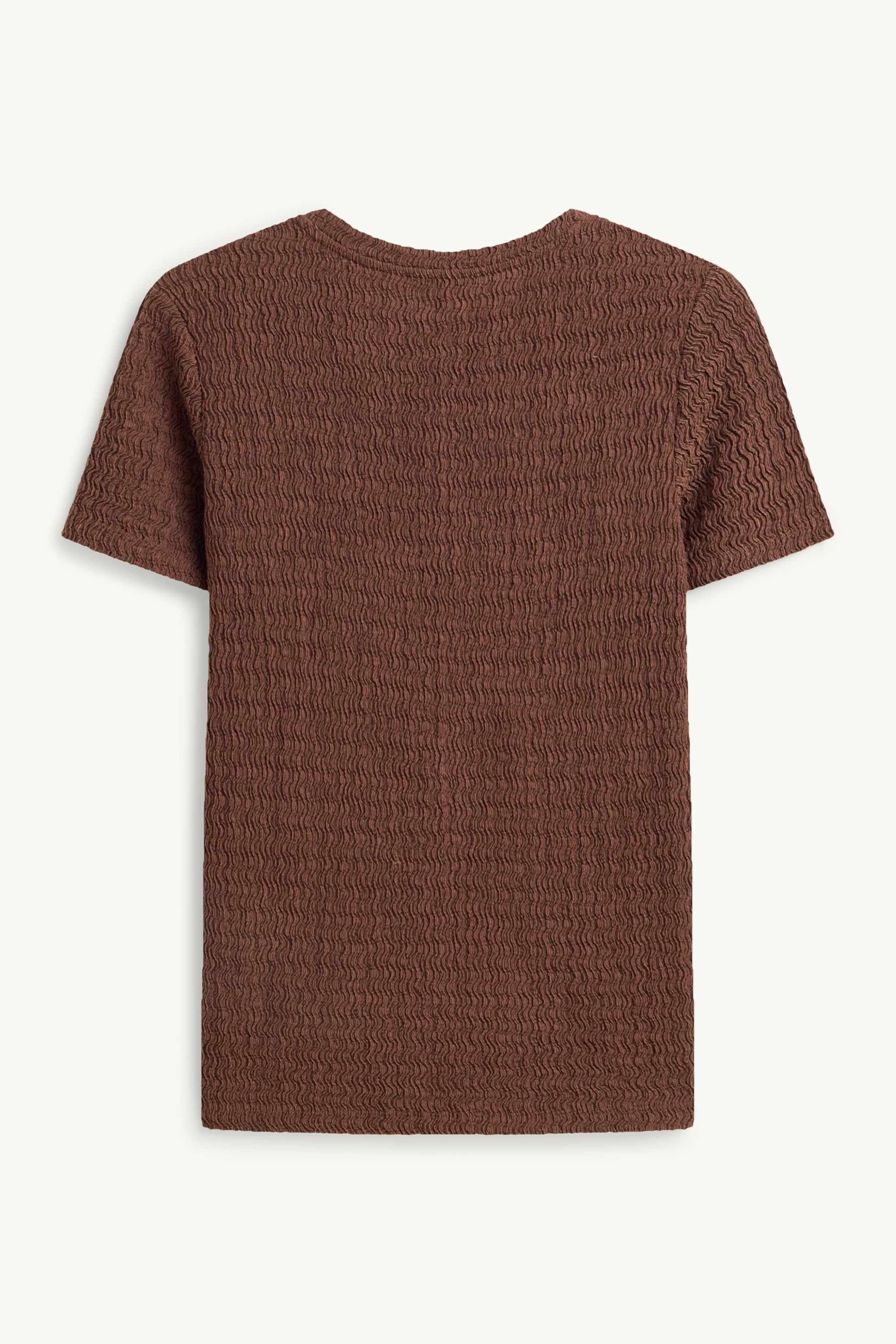 T-shirt - regular fit - textured dark brown