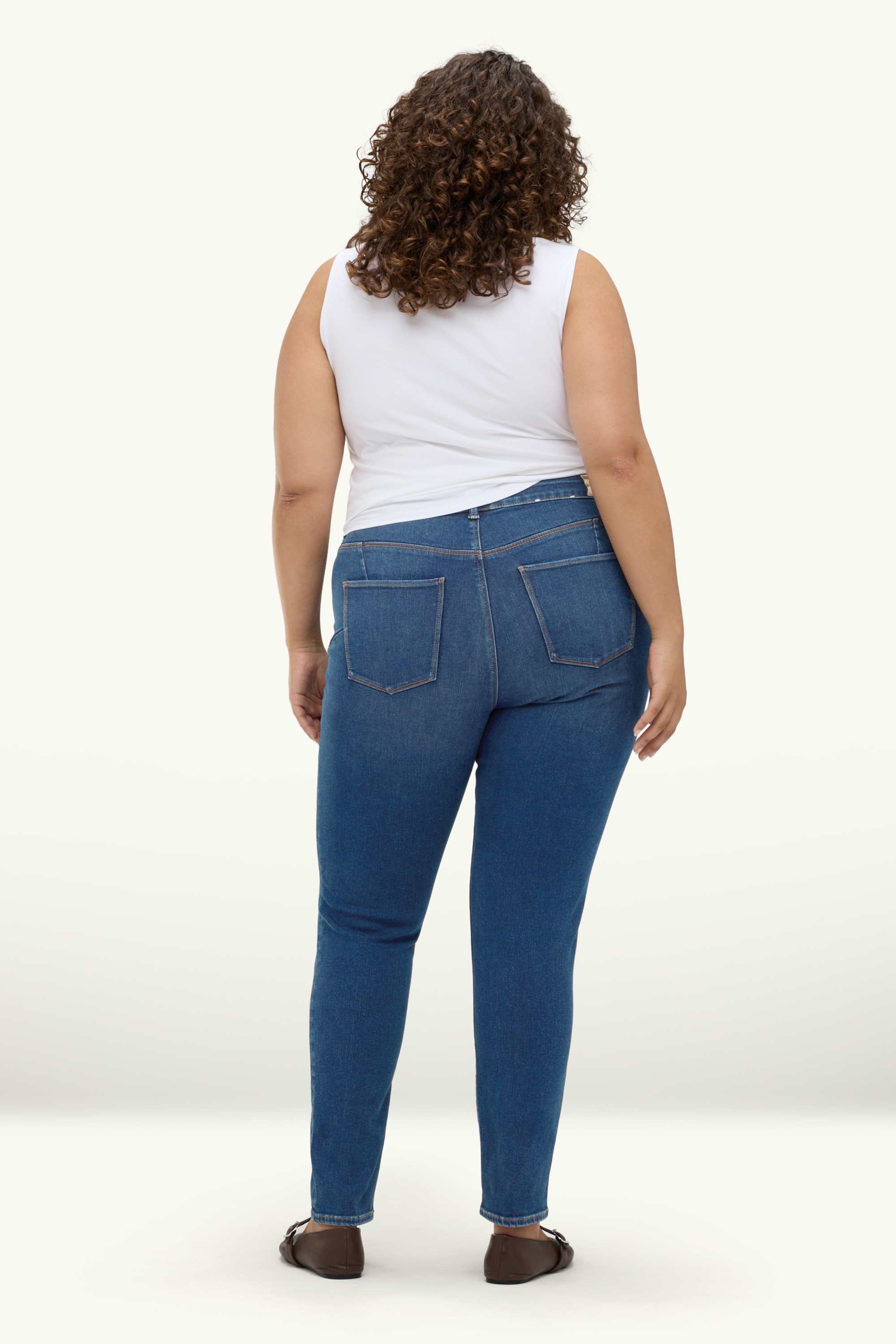 Skinny jeans - mid-rise waist - shaping jeans - LYCRA® blue denim