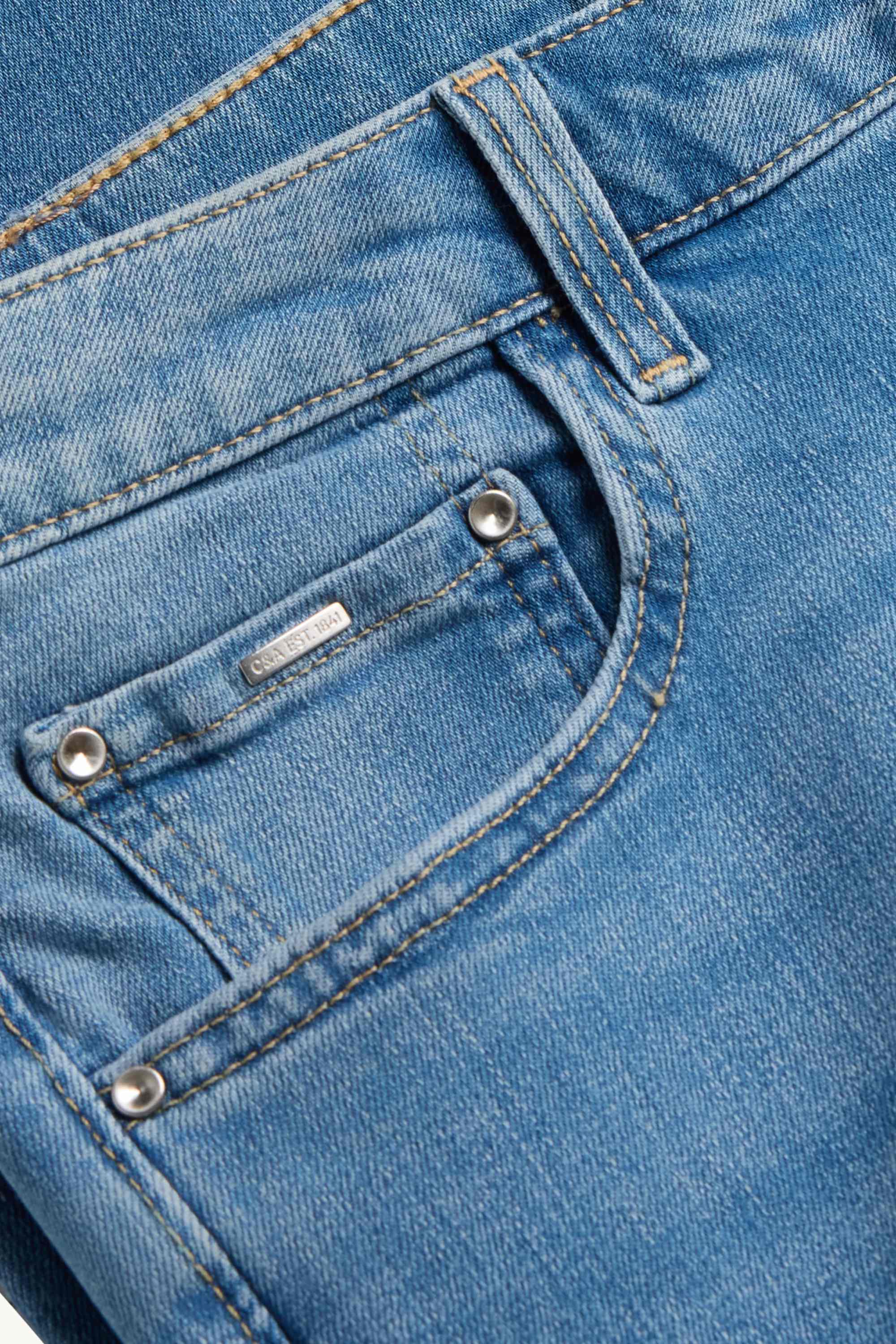 Flared jeans - mid-rise waist - LYCRA® blue denim
