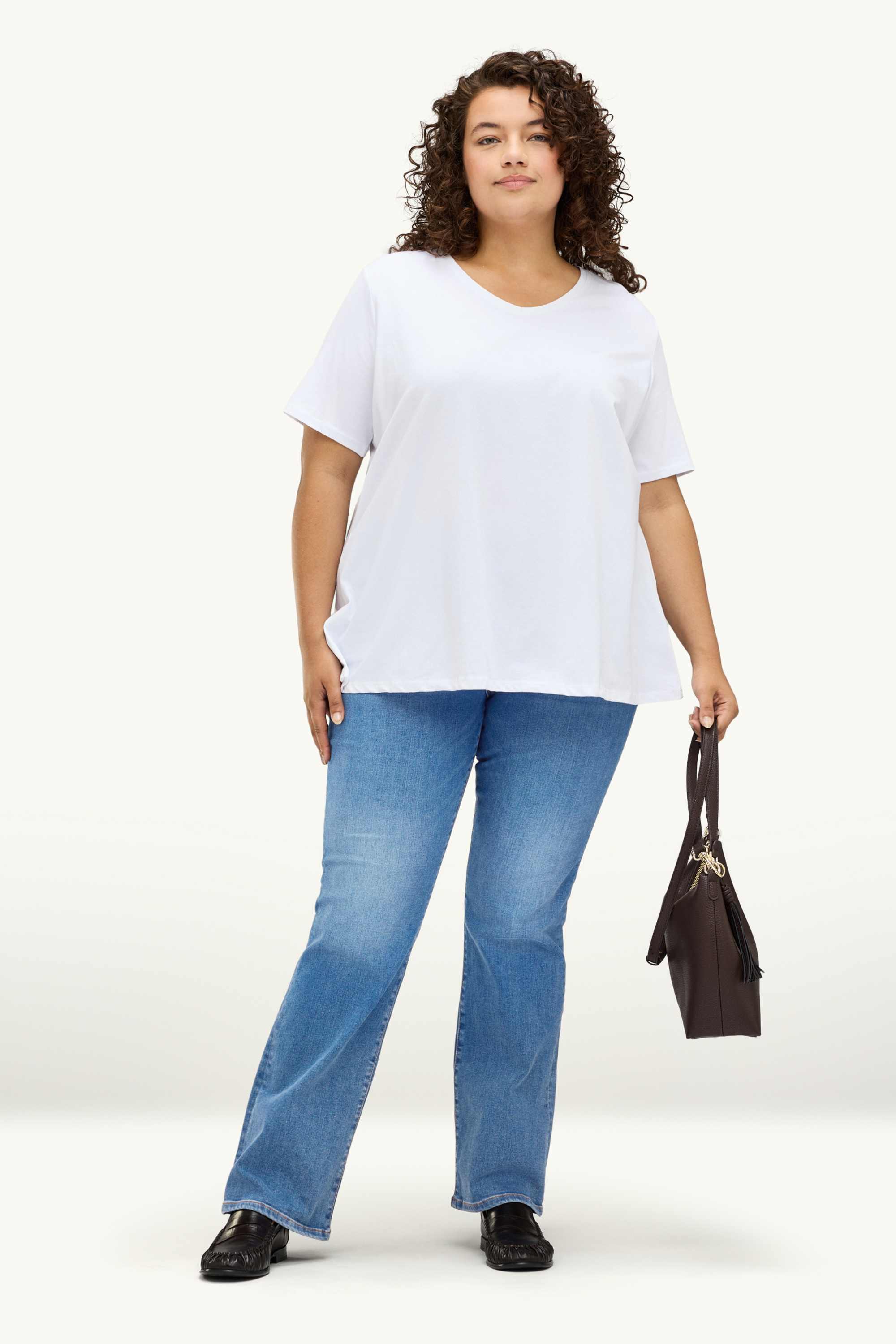 Bootcut jeans - mid-rise waist - shaping jeans - LYCRA® blue denim