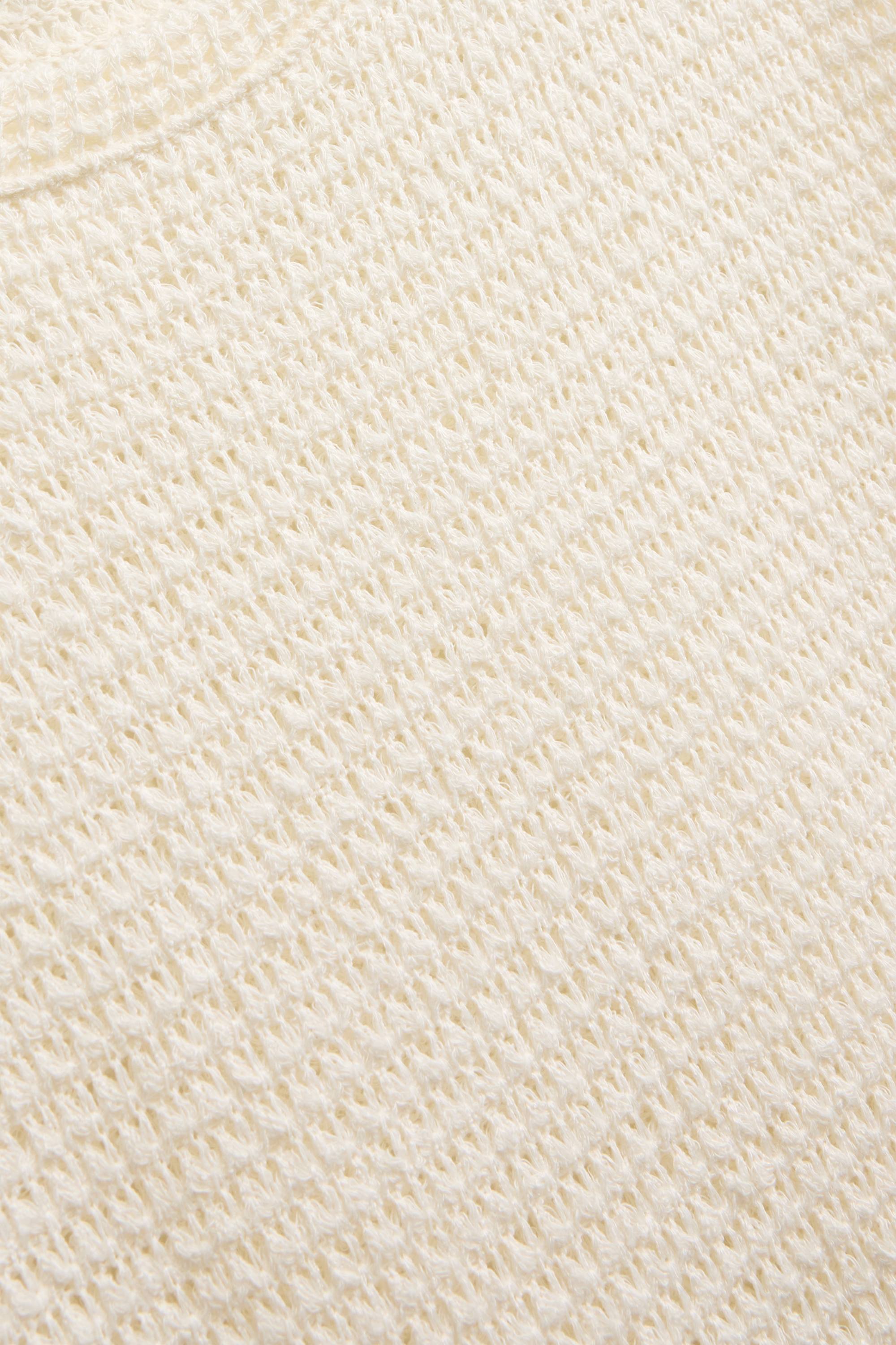 Knitted T-shirt - relaxed fit - textured cremewhite