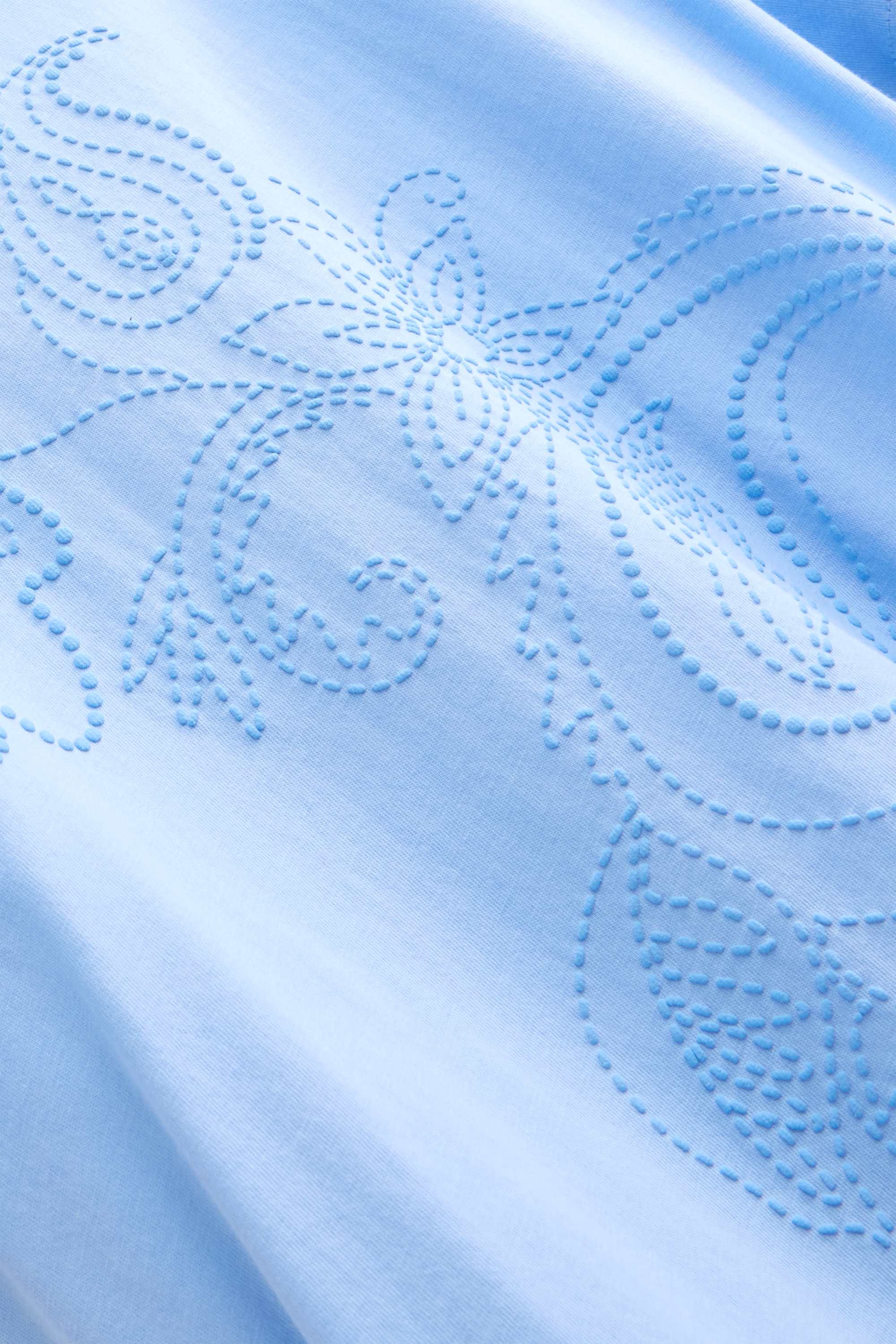 T-shirt - regular fit - embroidered - floral light blue