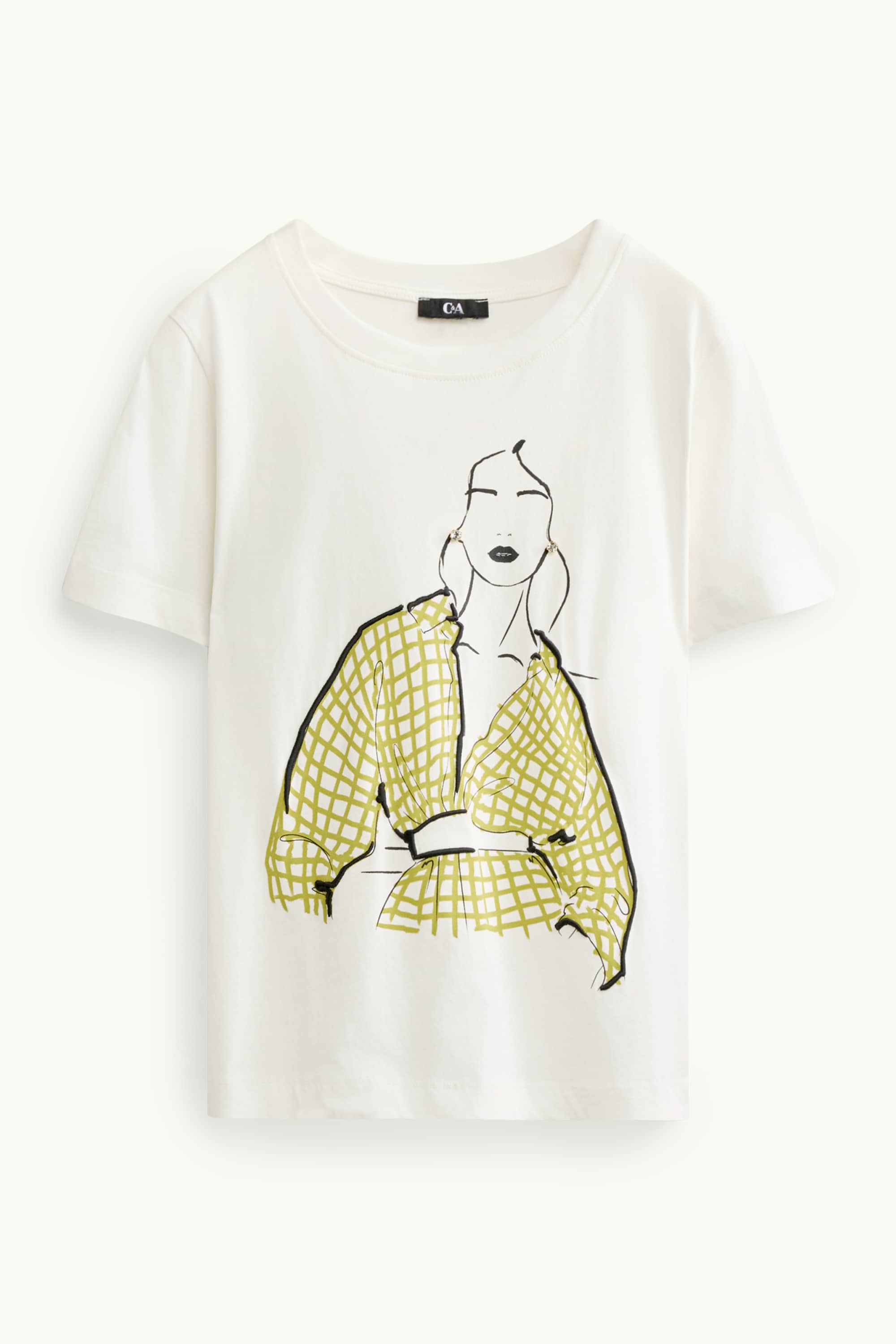 T-shirt - regular fit cremewhite