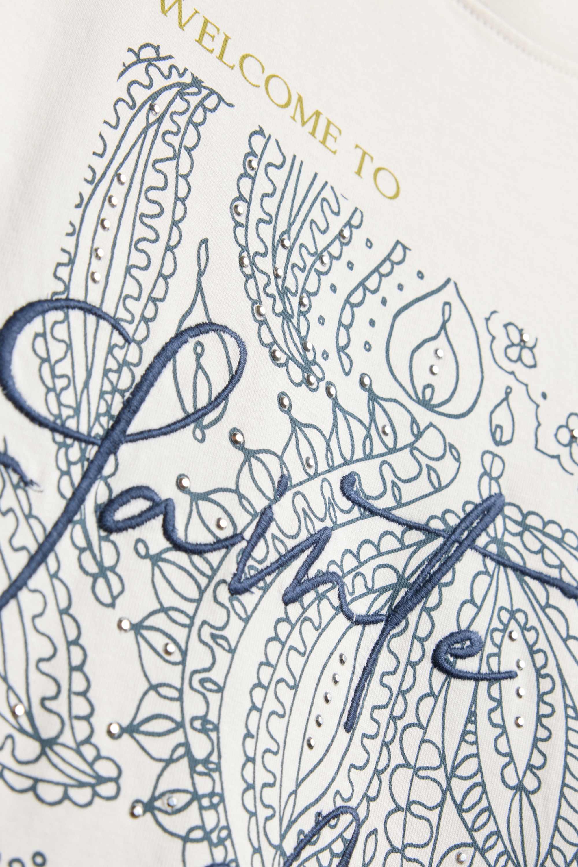 T-shirt with rhinestones - regular fit white