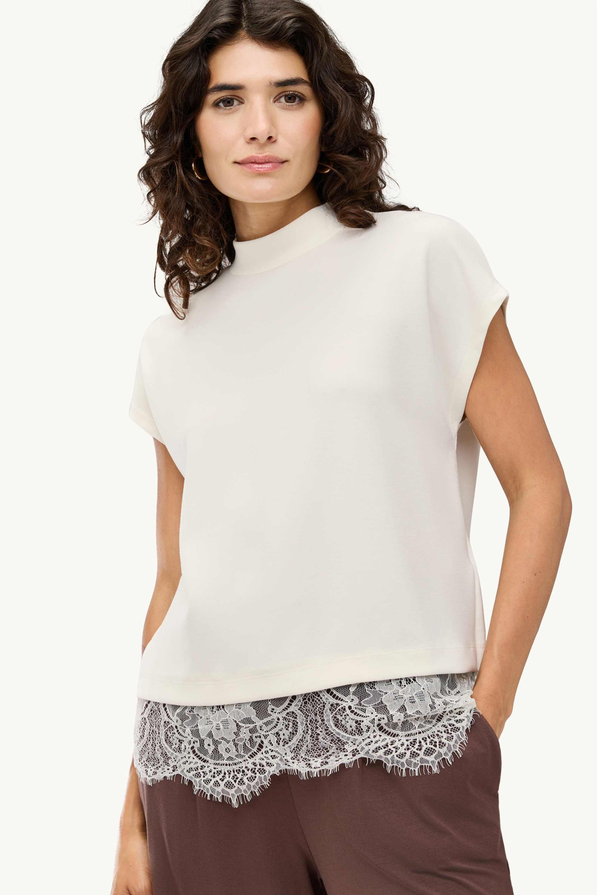 T-shirt - regular fit creme