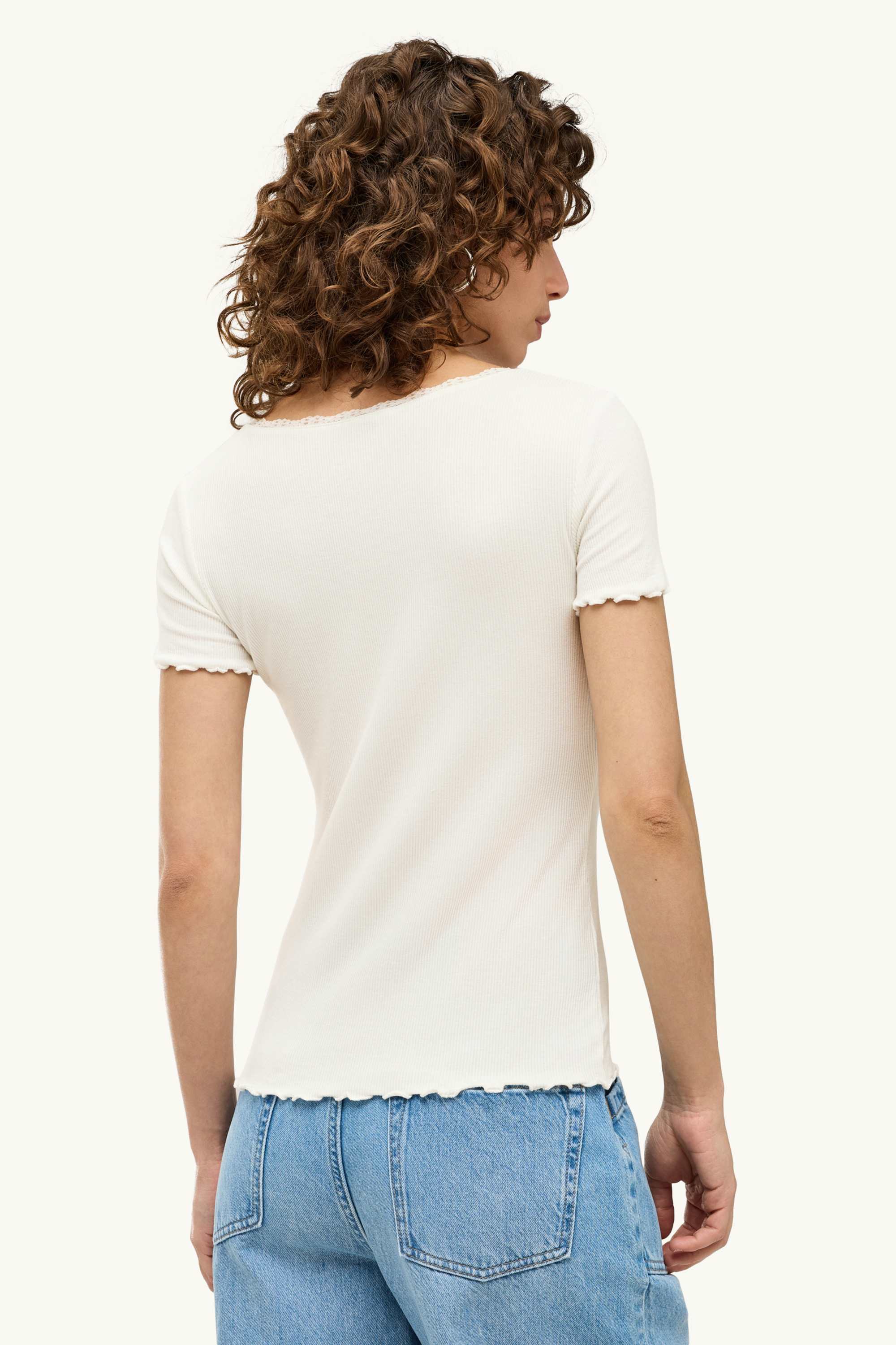 T-shirt - relaxed fit - ribbed white