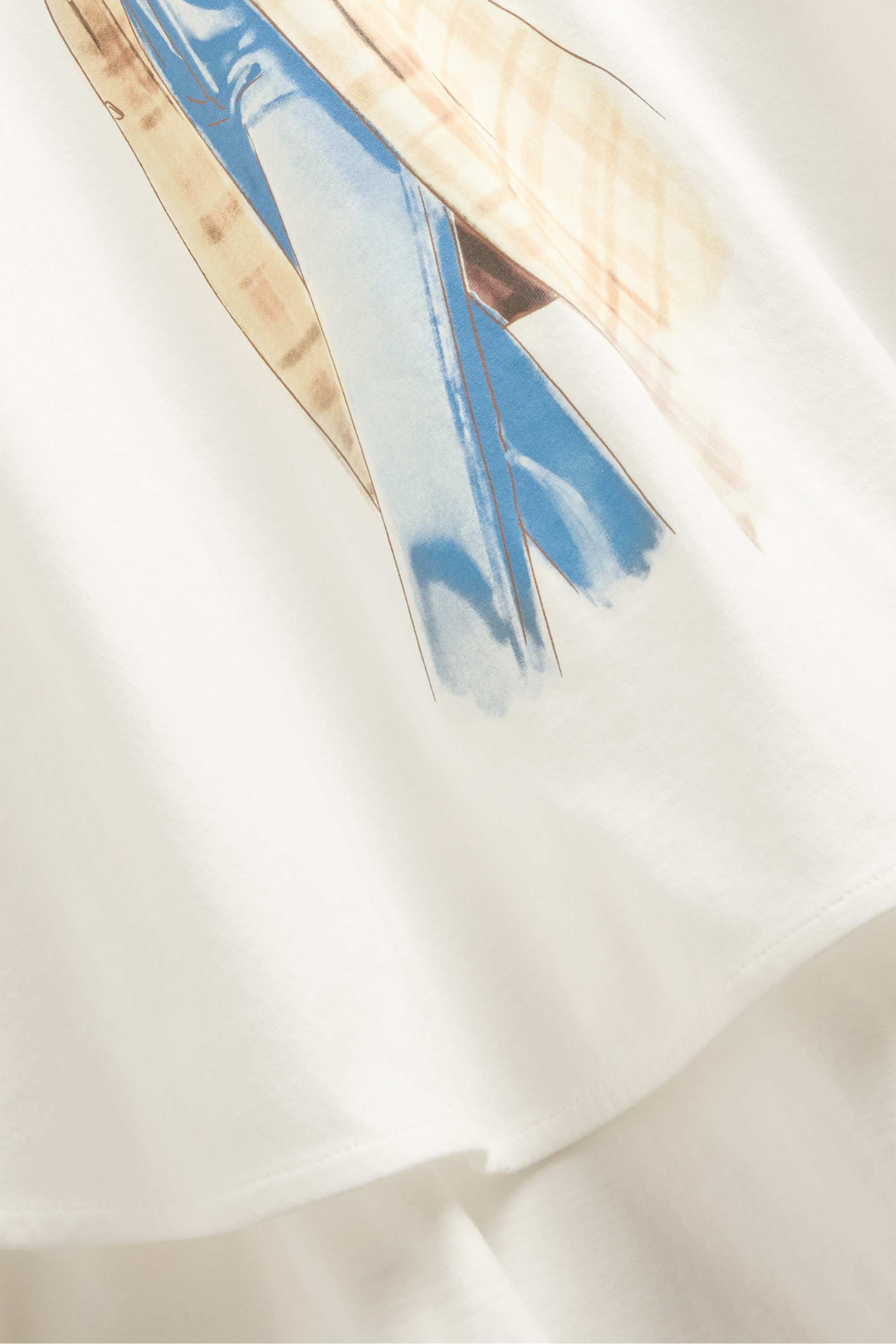 Long sleeve top - relaxed fit - shiny white