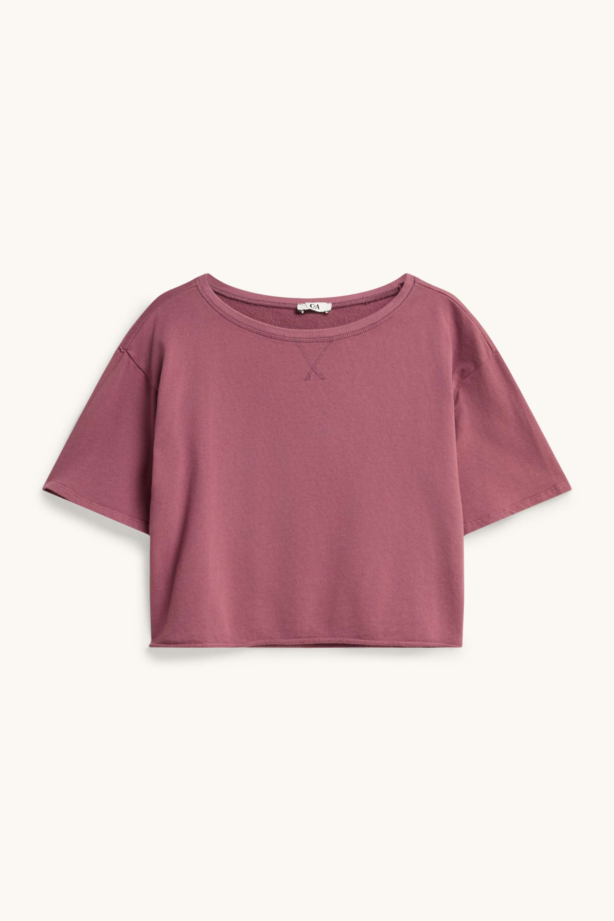 Cropped T-shirt - oversized red